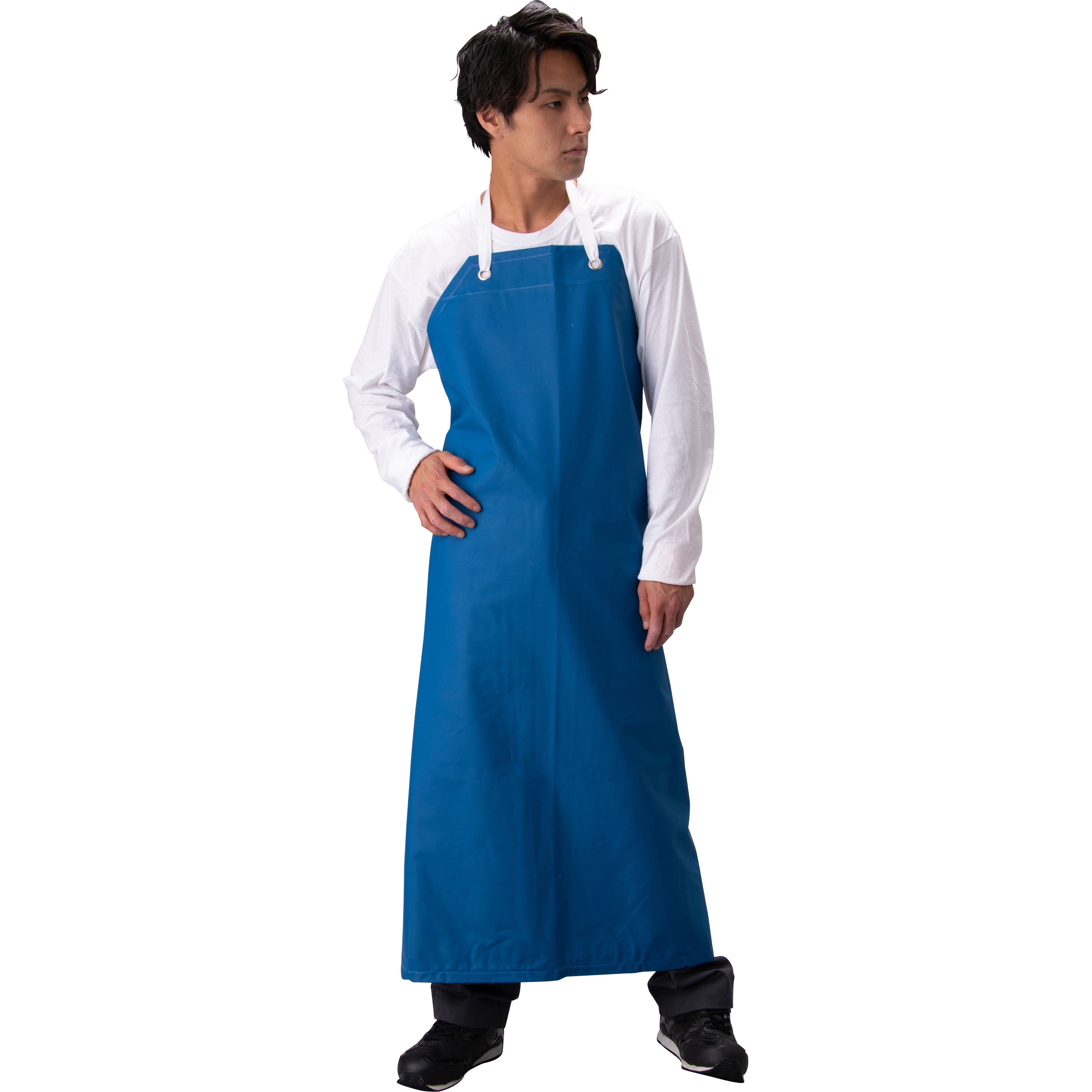 前掛け ビニール製 胸付 モノタロウ 青色 M - 【通販モノタロウ】