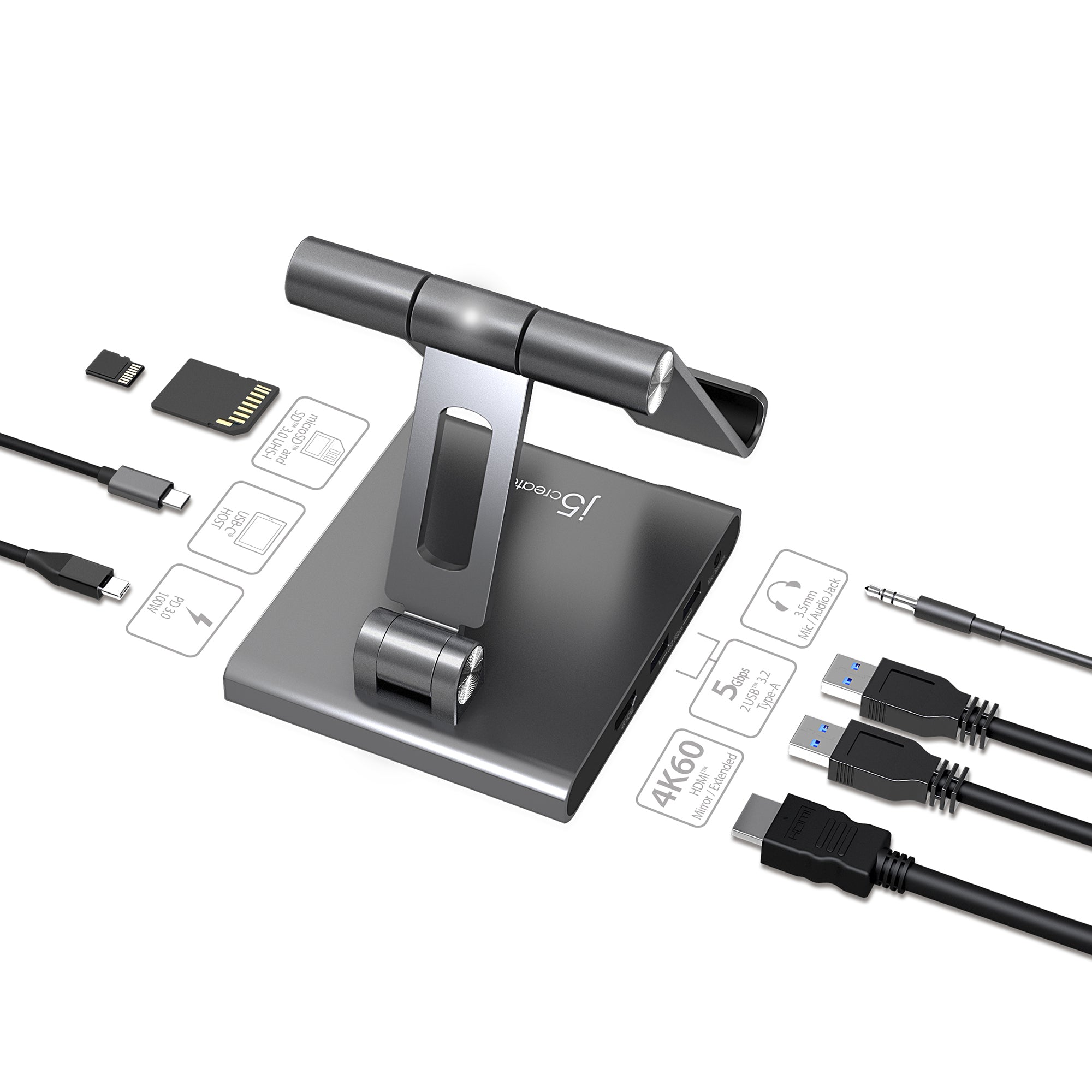 JTS224 USB-C 4K60 7in1 ドッキング タブレットスタンド – new-jp-j5create