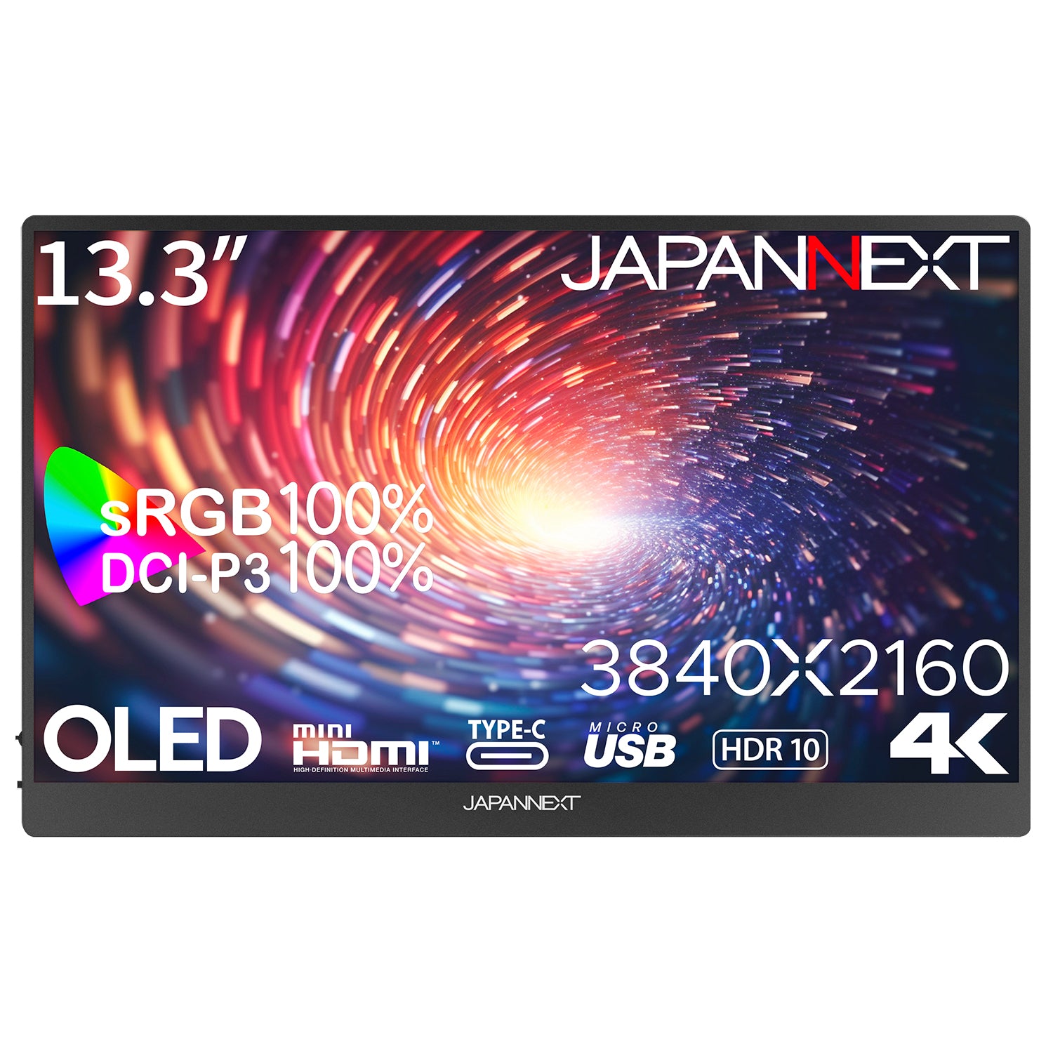 JAPANNEXT 13.3インチ 有機EL(OLED)パネル搭載 4K(3840x2160)解像度