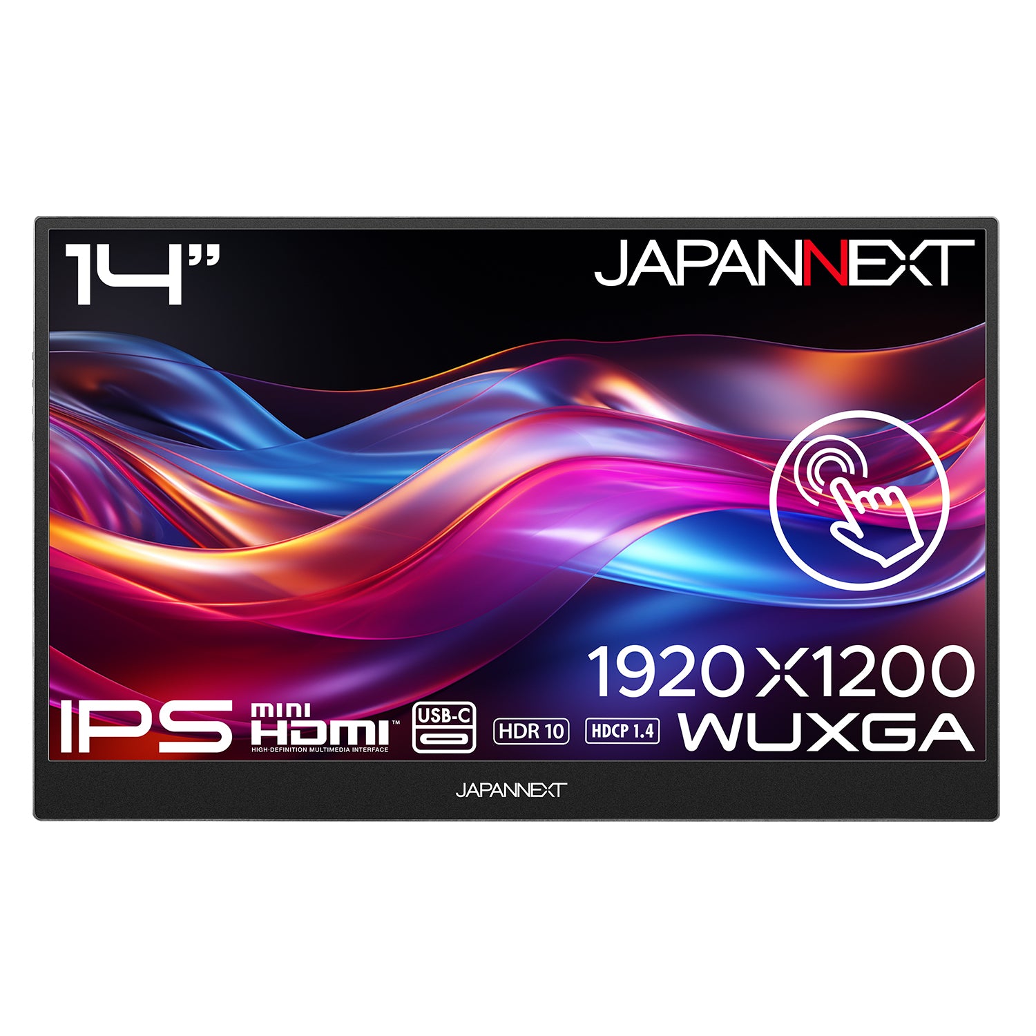 JAPANNEXT 14インチ IPSパネル搭載 10点マルチタッチ対応 WUXGA(1920