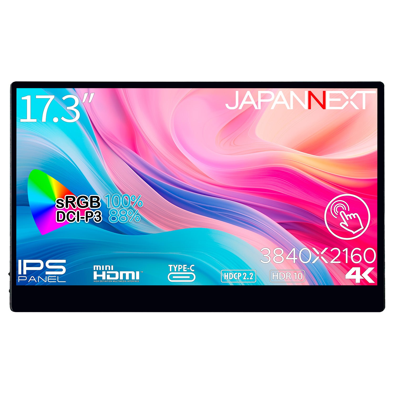 JAPANNEXT 17.3インチ タッチパネル搭載 4K(3840x2160)解像度 モバイル