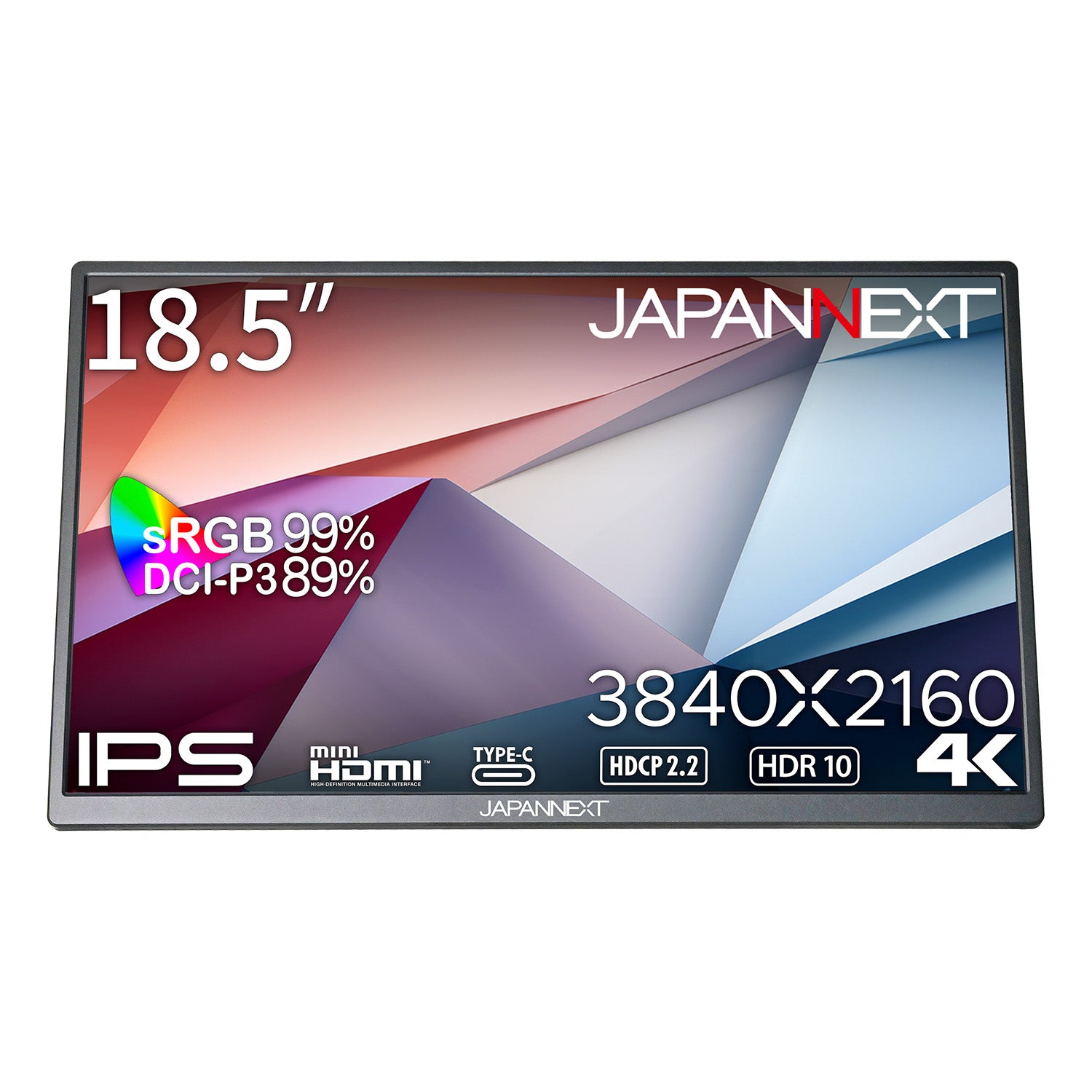 JAPANNEXT 18.5インチ IPSパネル搭載 4K(3840x2160)解像度 モバイル