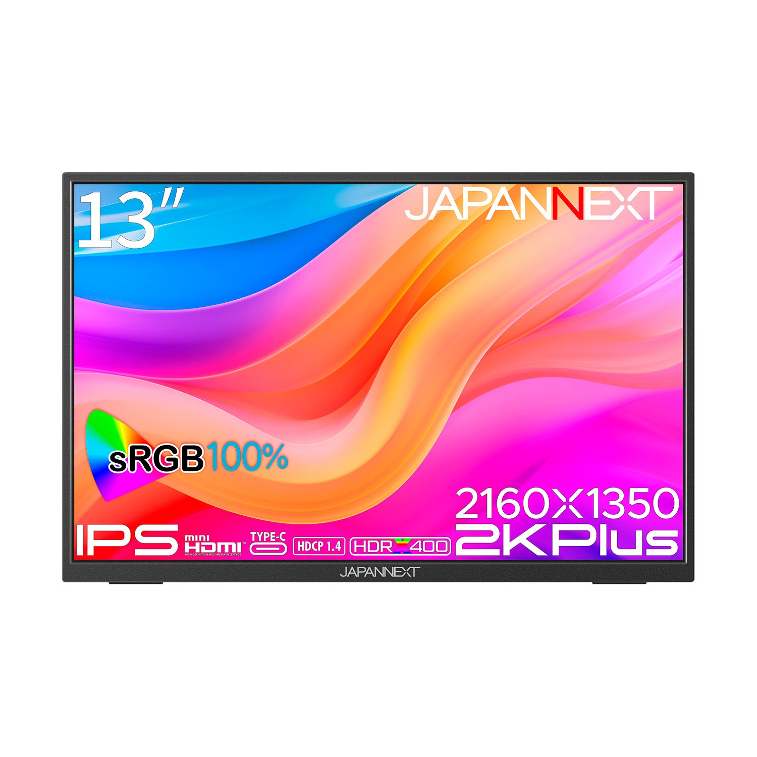 JAPANNEXT 13インチ IPSパネル搭載 2K＋(2160x1350)解像度 モバイル