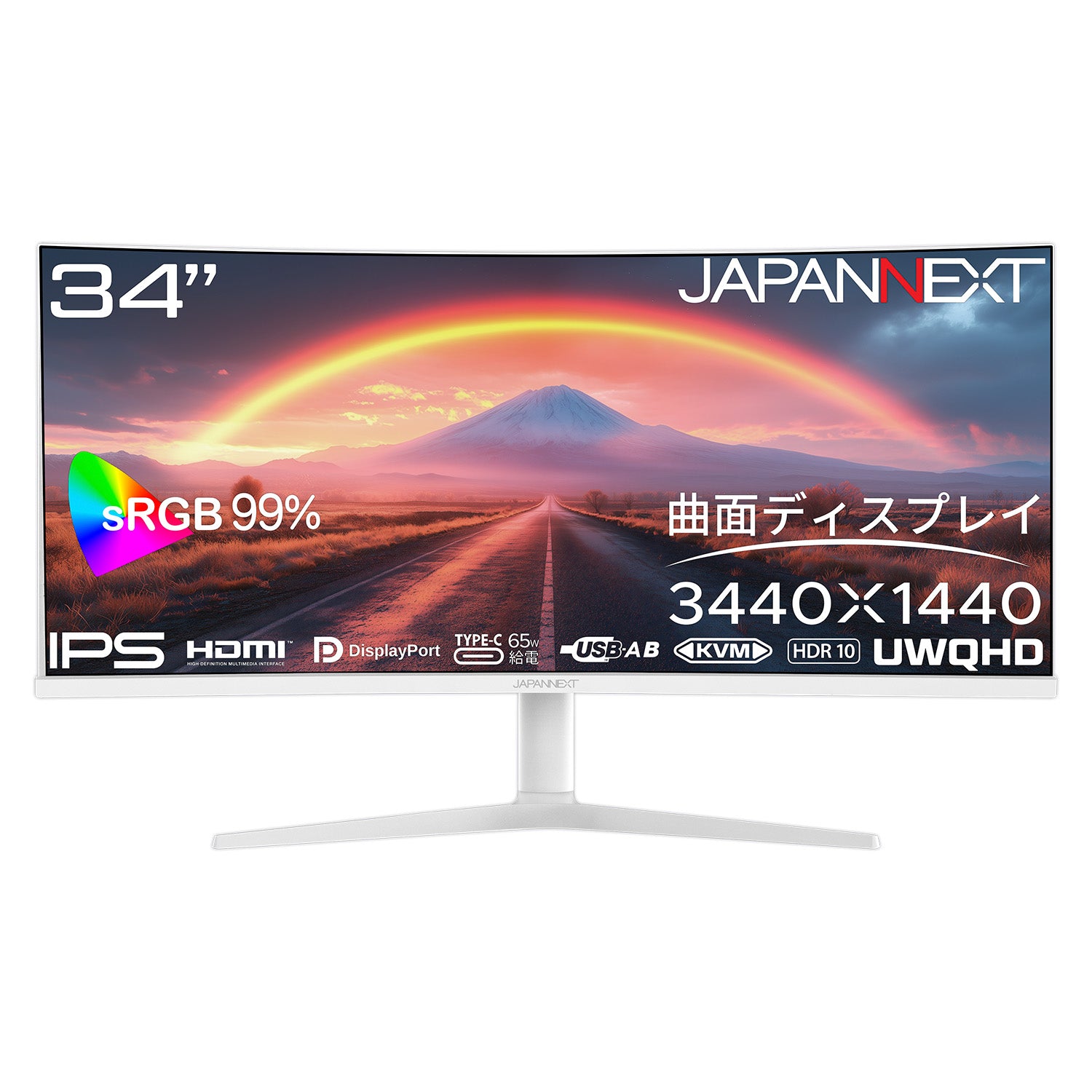 JAPANNEXT 34インチ IPSパネル搭載 UWQHD(3440x1440)解像度 湾曲(R3800