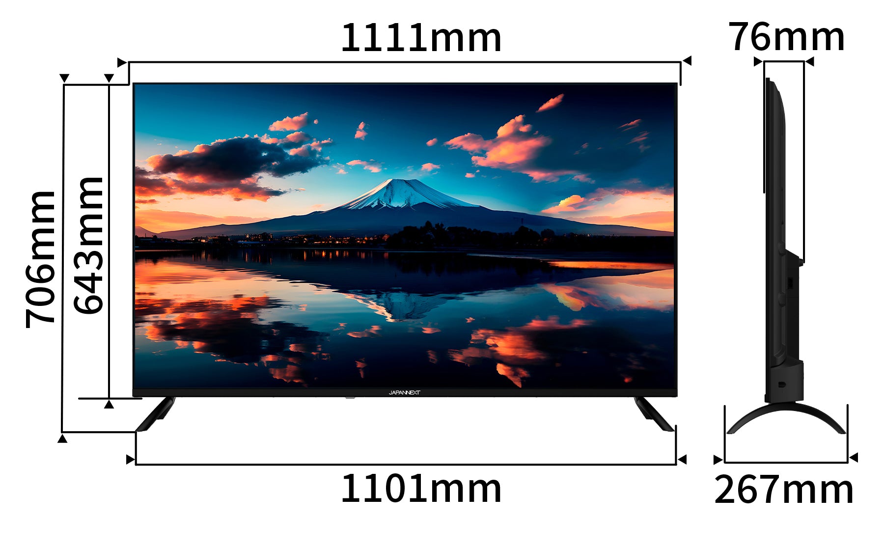 JAPANNEXT 50インチ IPSパネル搭載 大型4K液晶モニター JN-IPS50UHDR-U