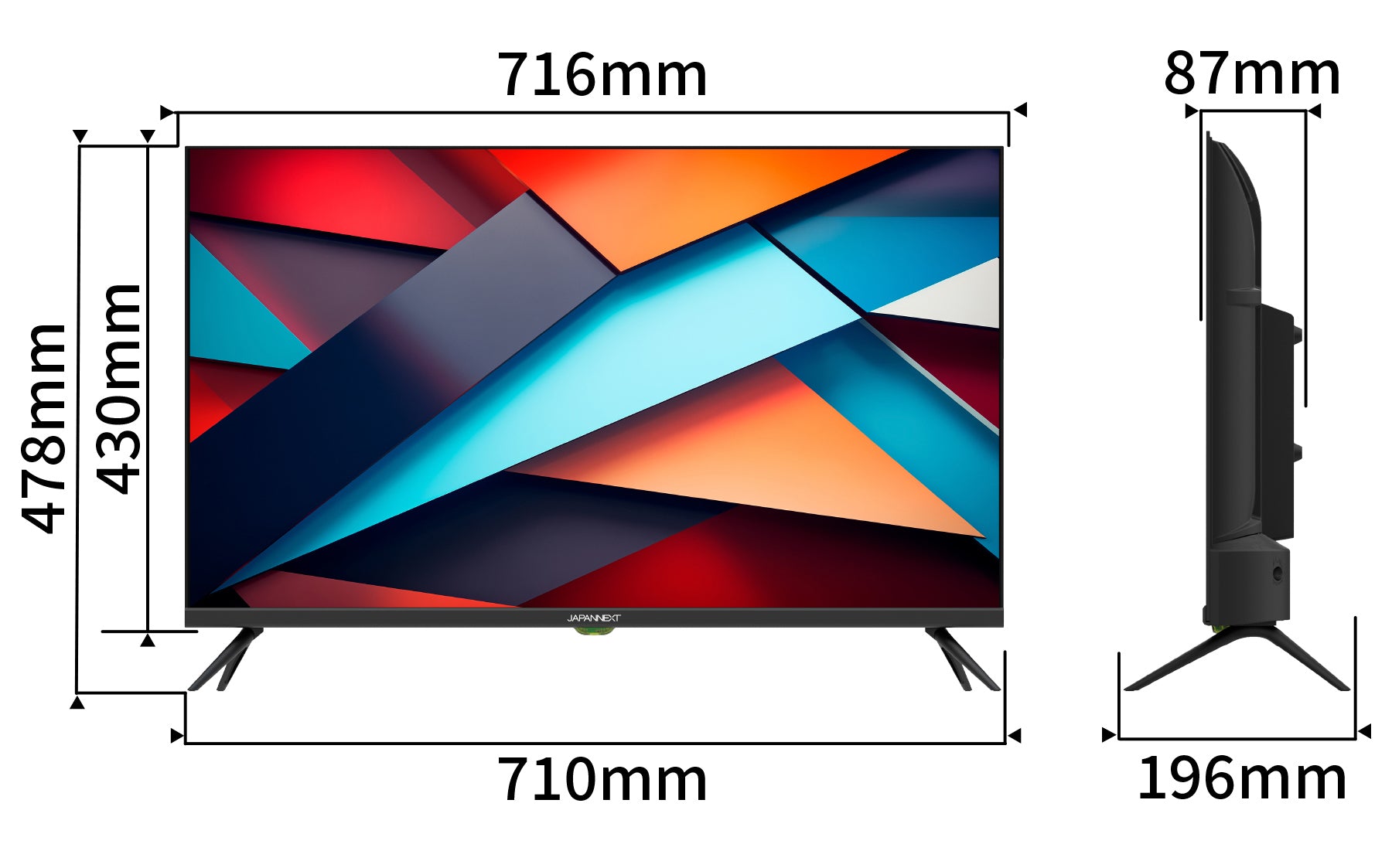 JAPANNEXT 31.5インチ VAパネル搭載 FWXGA(1366x768)解像度 液晶