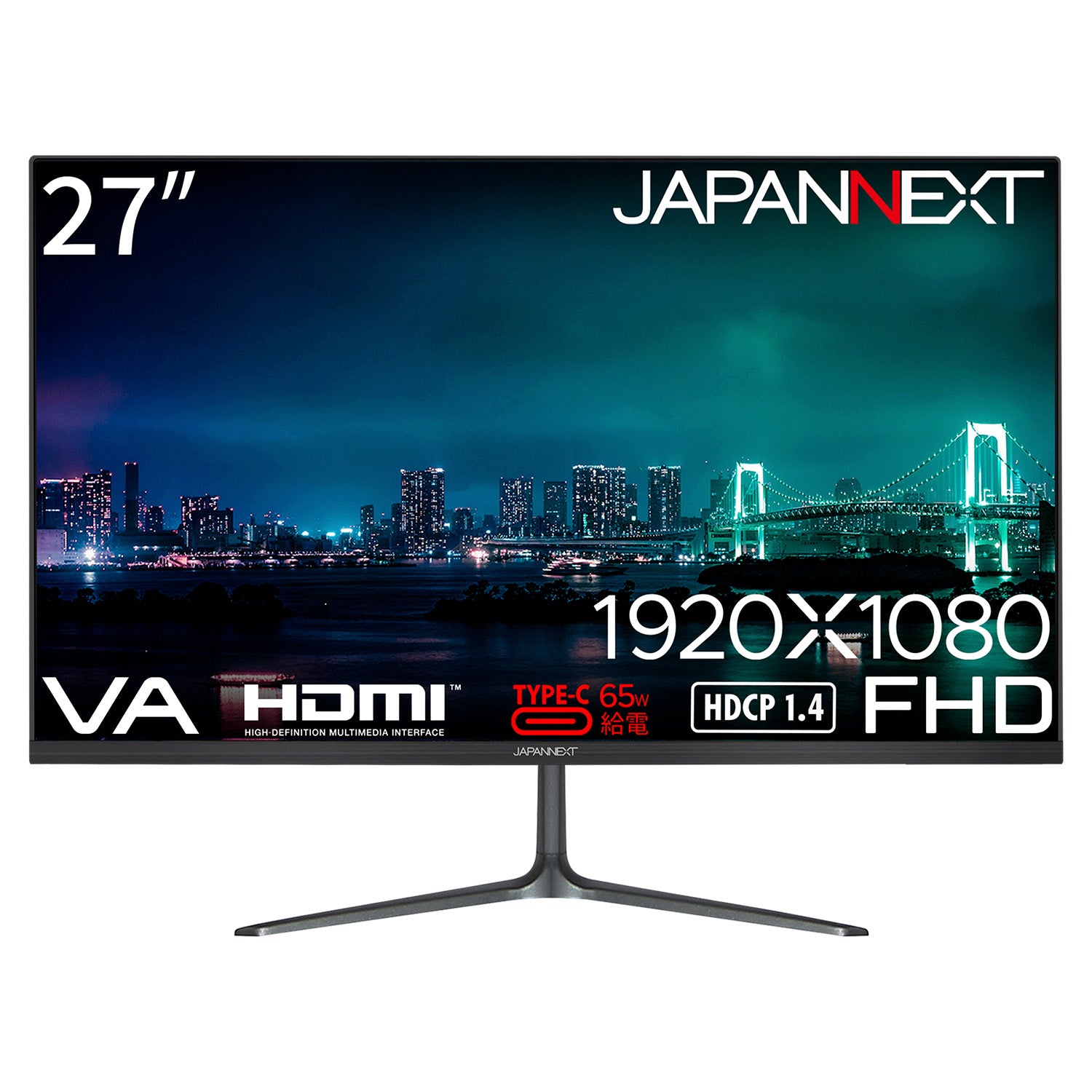 JAPANNEXT 27インチ VAパネル搭載 フルHD(1920x1080)解像度 液晶