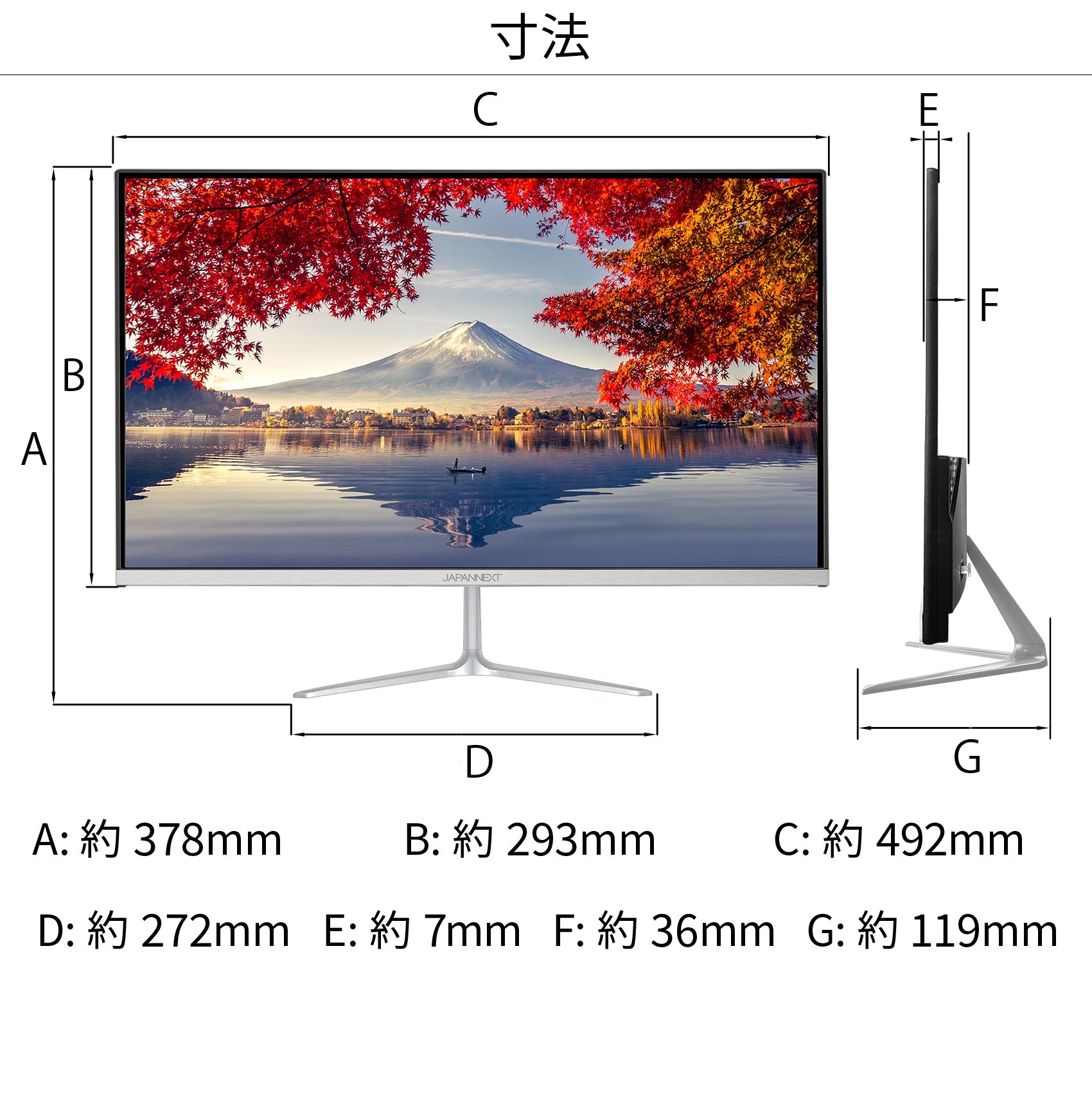 JAPANNEXT 21.5 インチIPSパネル搭載 フルHD液晶モニター JN-IPS215FHD