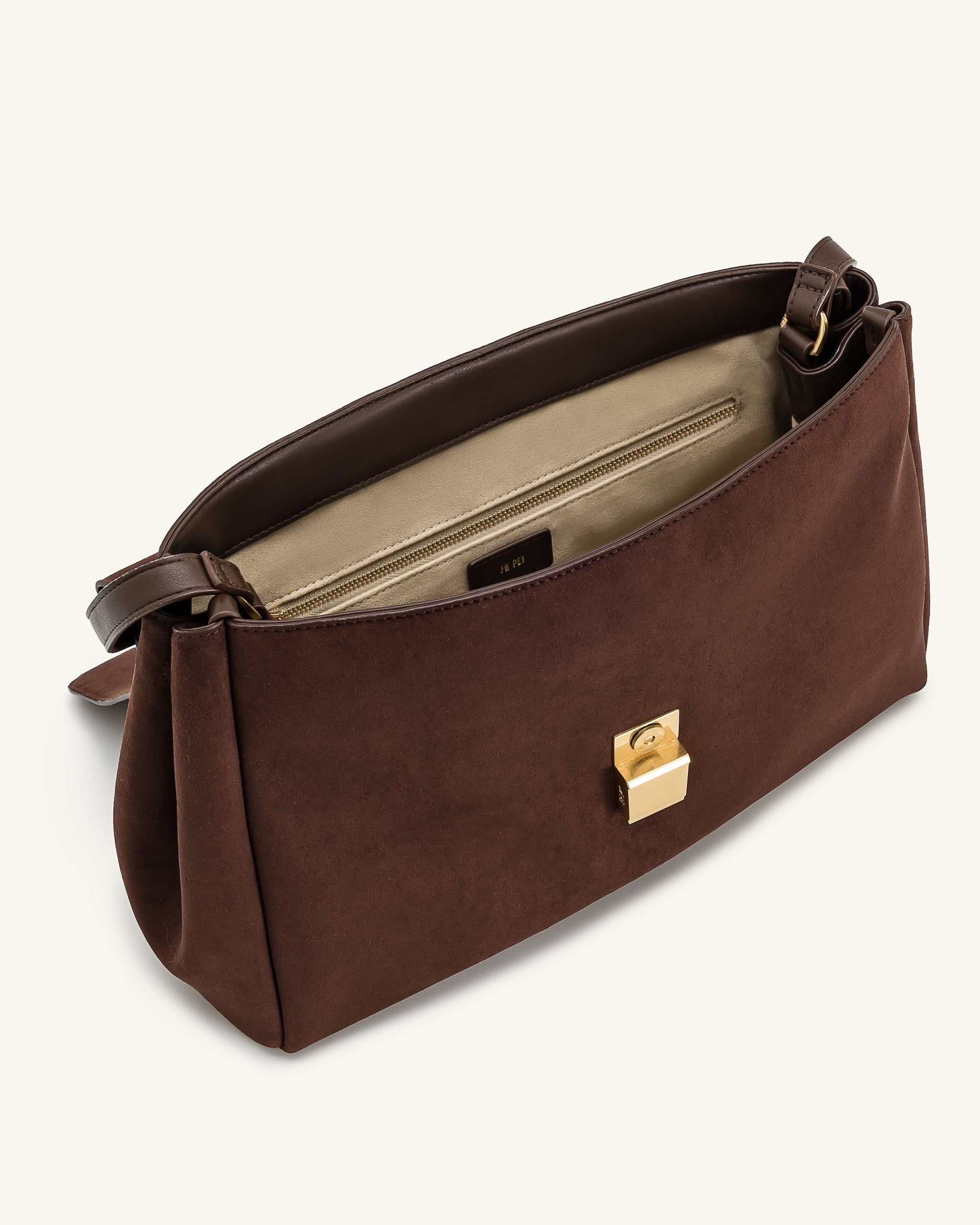 Hilary フェイクスエードショルダーバッグ - ダークブラウン - JW PEI