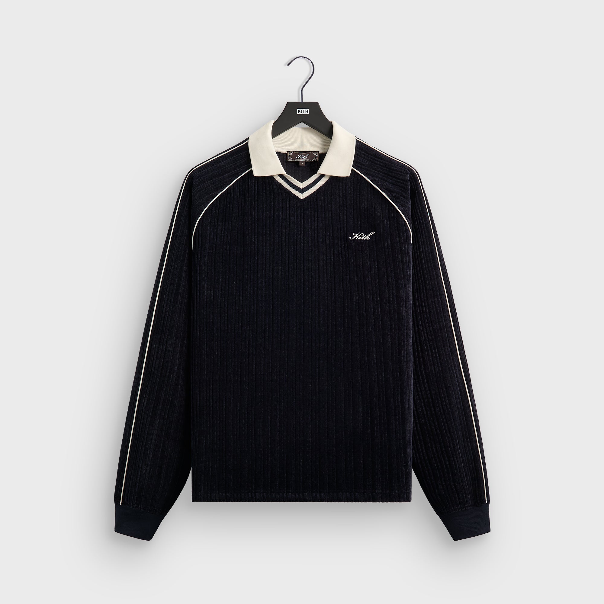 Kith Velvet Corduroy Long Sleeve Trevor Polo - Ink – Kith Japan