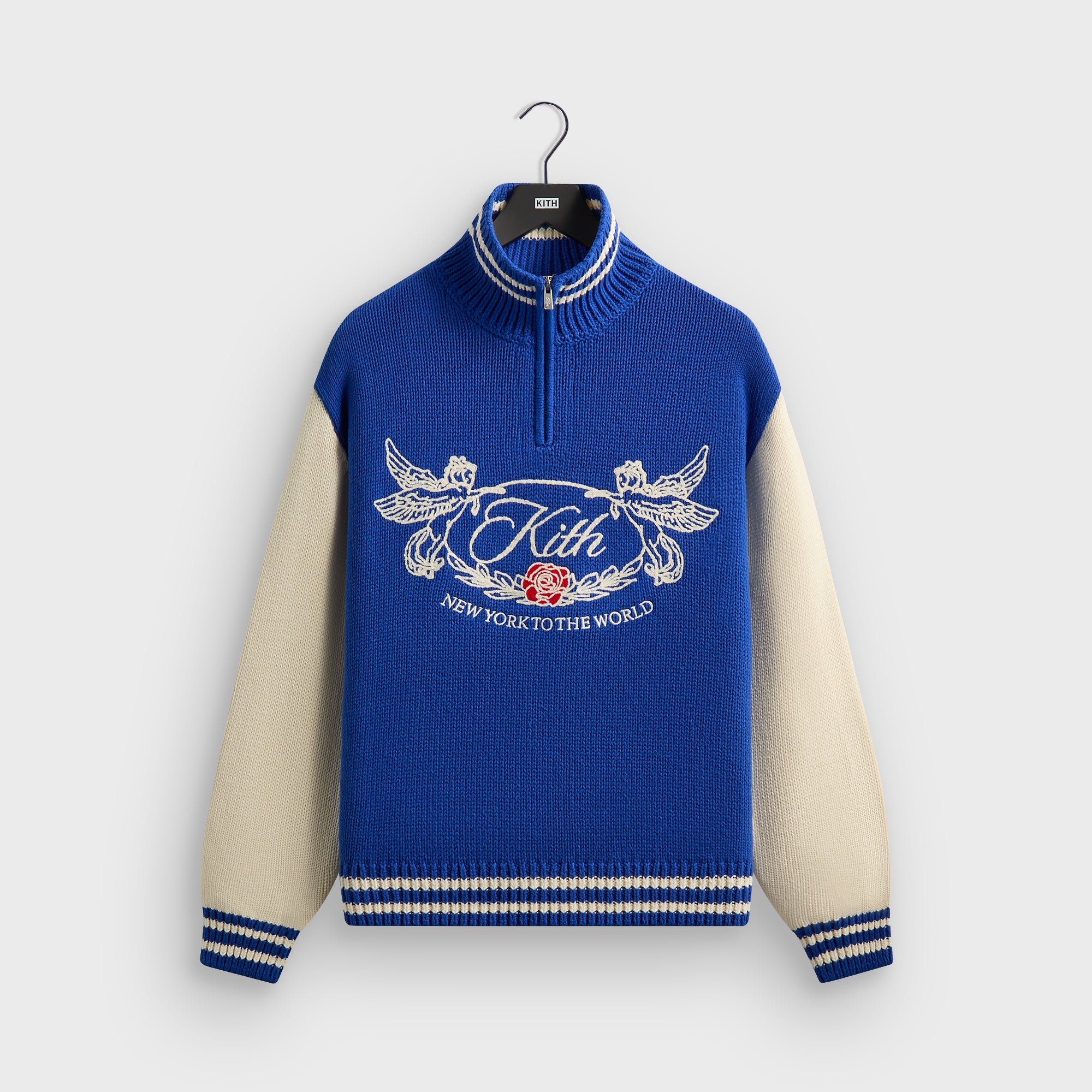 Kith Quarter Zip Wyona Sweater - Cyclone – Kith Japan