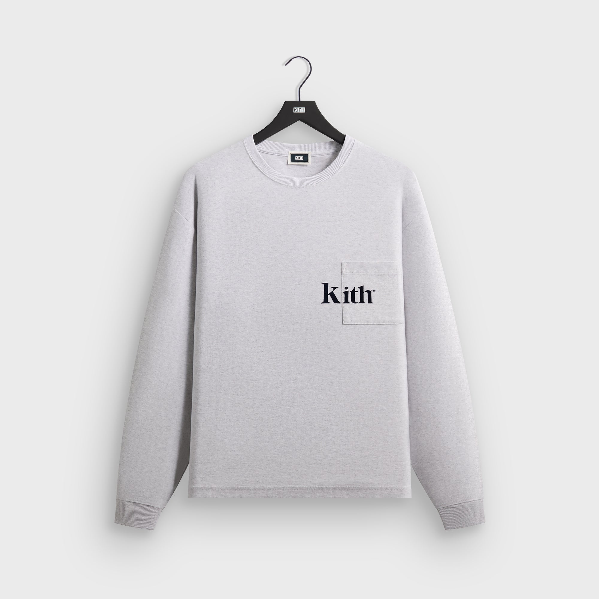 Kith Long Sleeve Quinn Tee - Light Heather Grey – Kith Japan