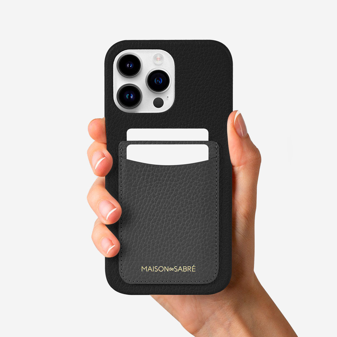 The Card Phone Case iPhone 15 Pro - Graphite Caviar – MAISON de SABRÉ
