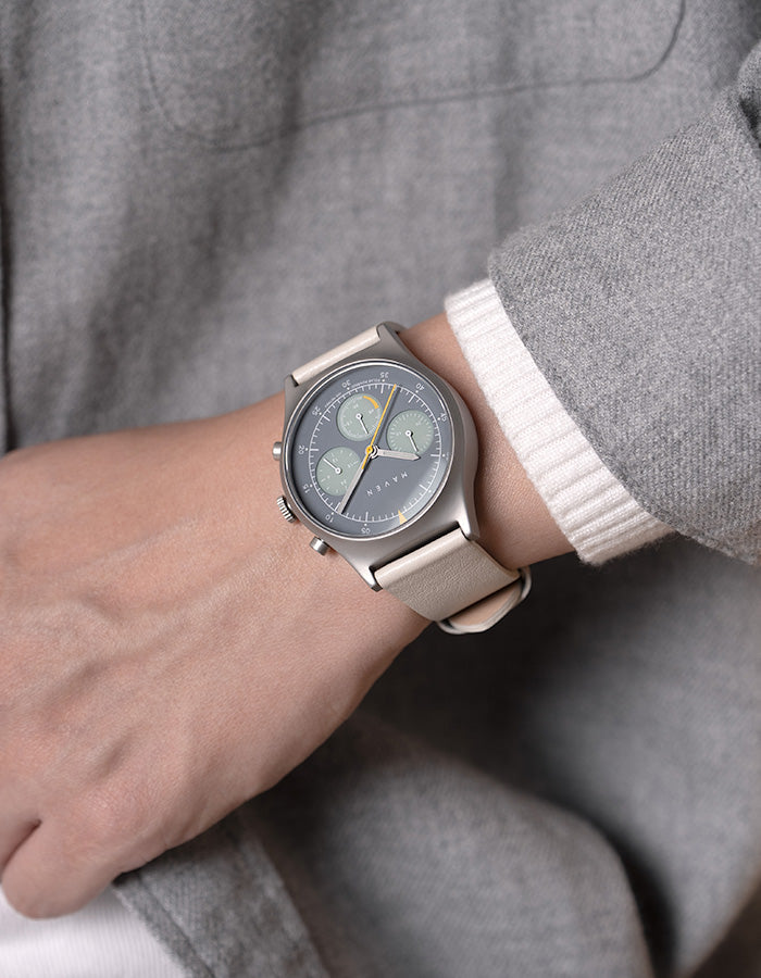 MUS SOLAR C-04 OFFWHITE | Solar Chronograph Watches | Maven