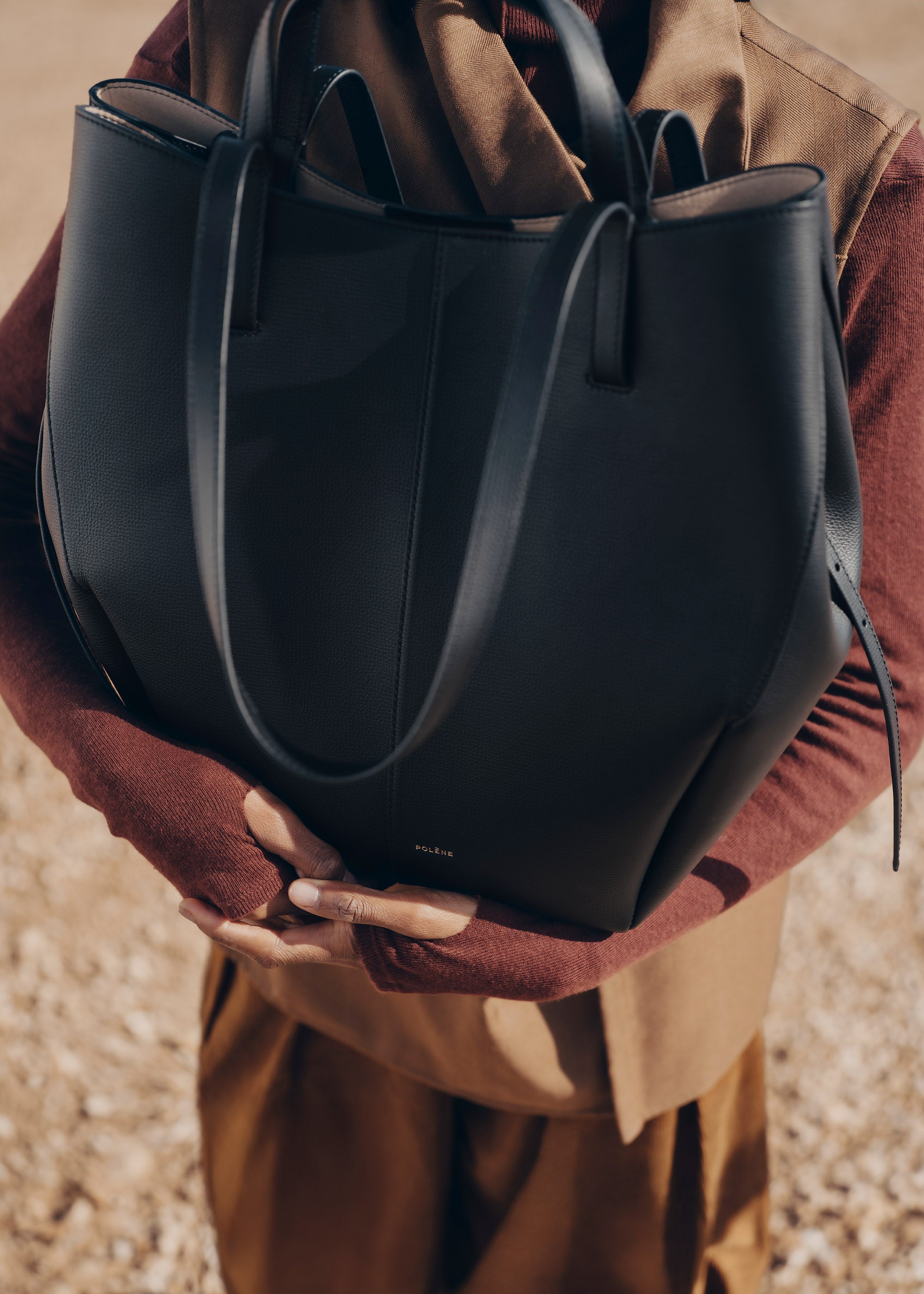 Polène | バッグ - Cyme Tote - テクスチャード ブラック