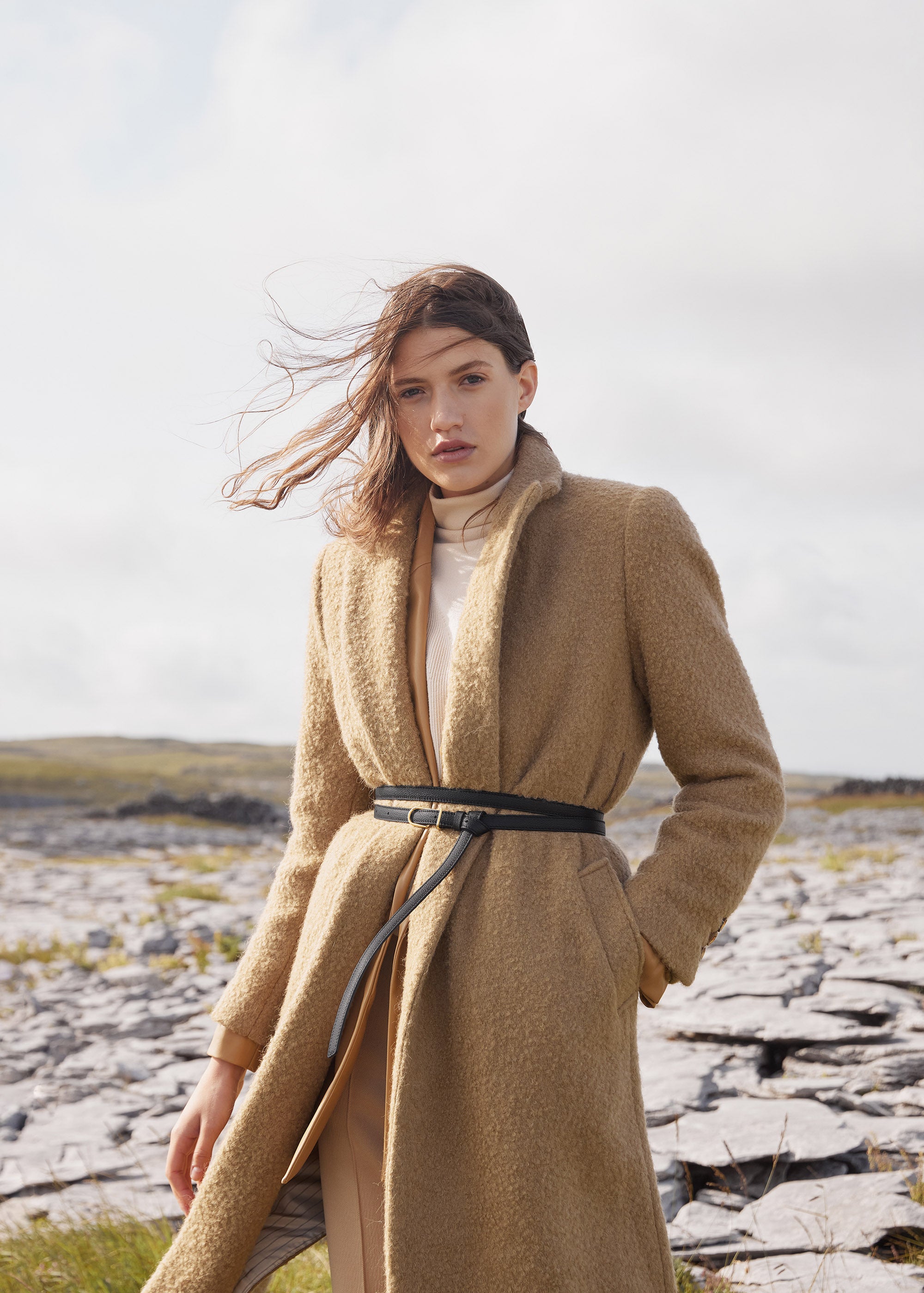 Polène | ベルト - Umi スキニー - ブラック テクスチャード