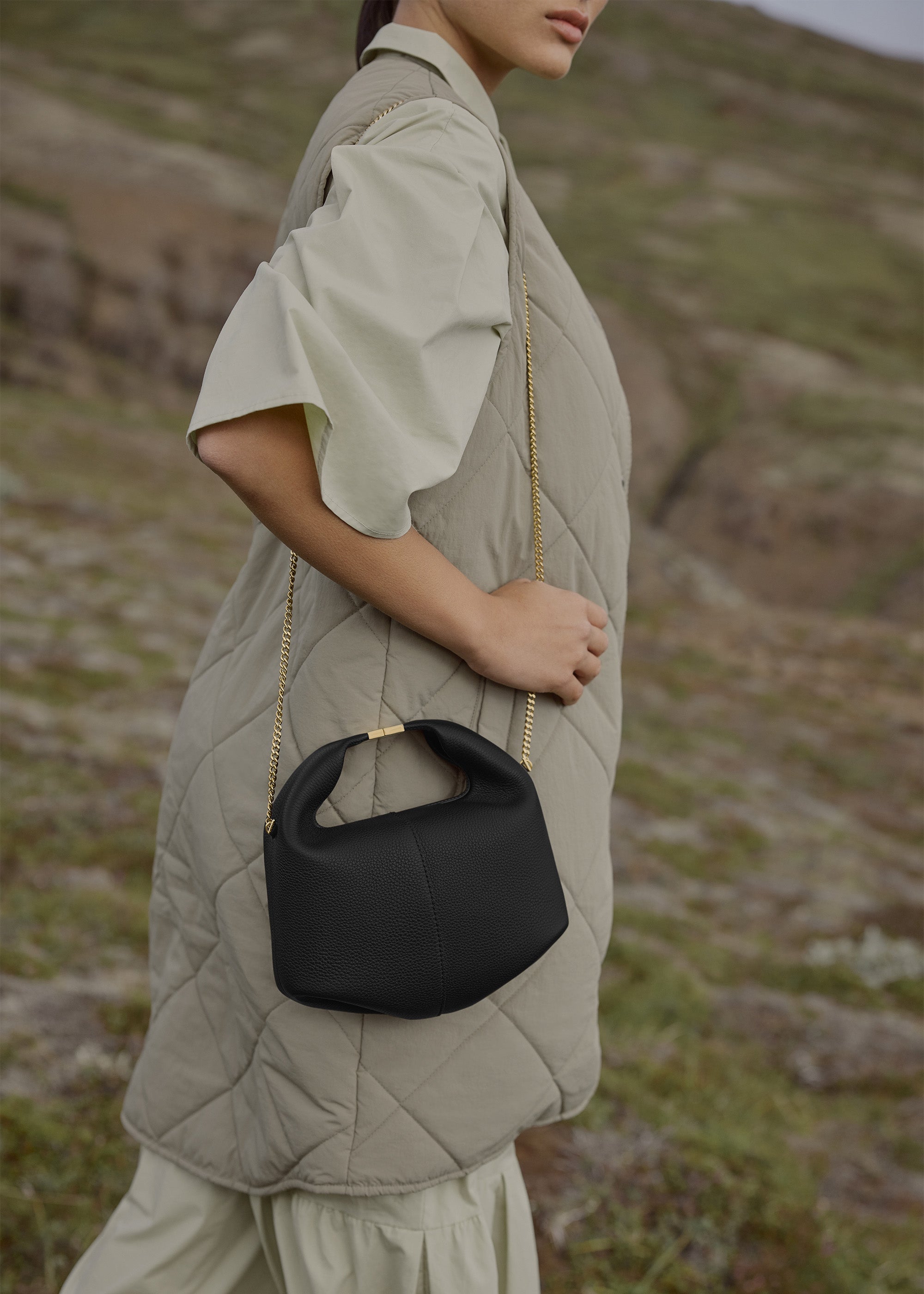 Polène | バッグ - Béri - ブラック チェーン テクスチャード