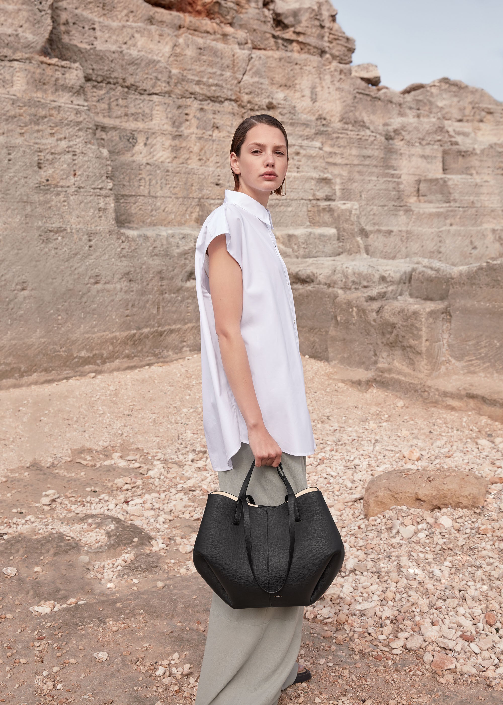 Polène | バッグ - Cyme - ブラック テクスチャード