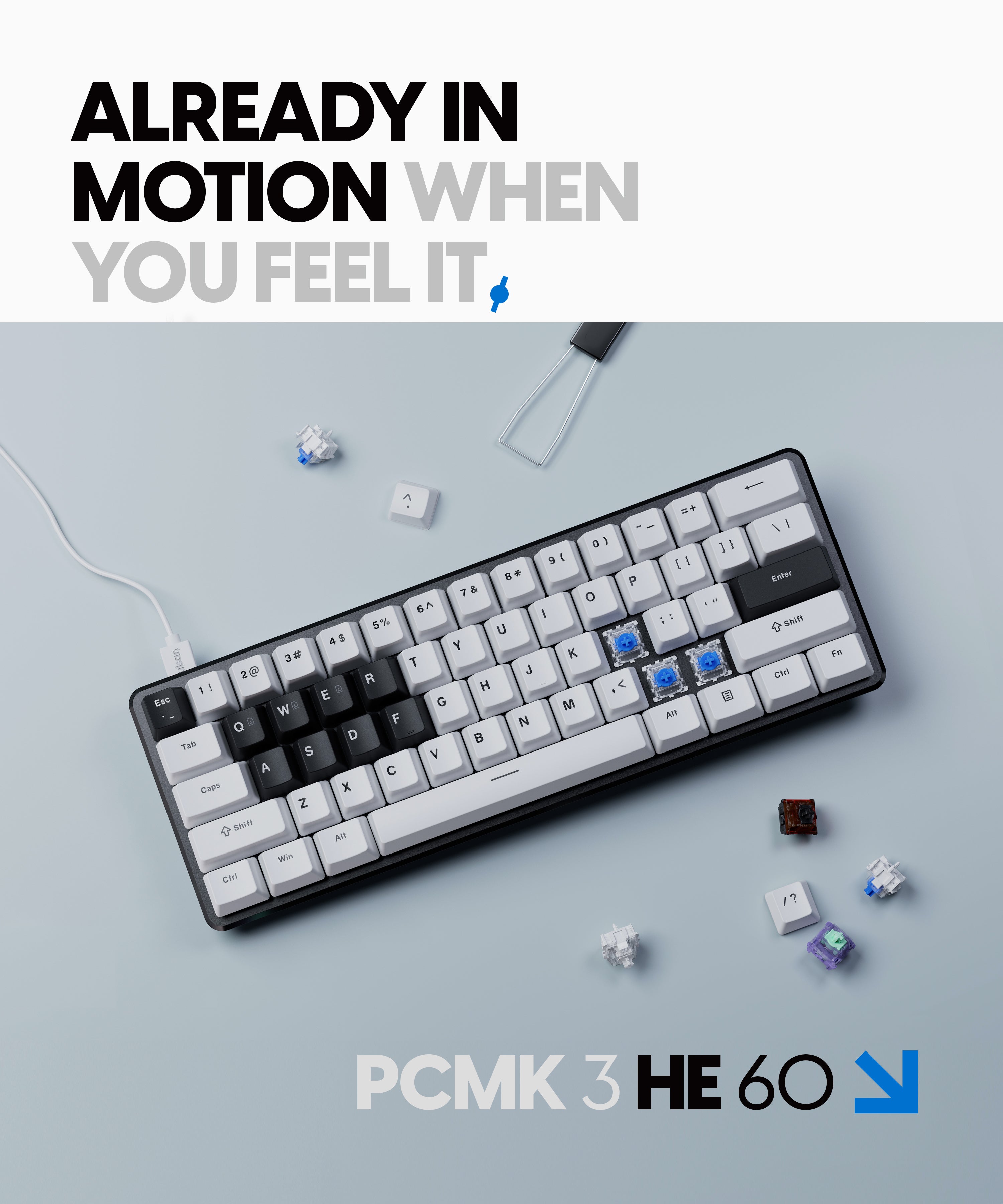 ANSI] PCMK 3HE 60 Hall Effect Magnetic Gaming Keyboard – Pulsar