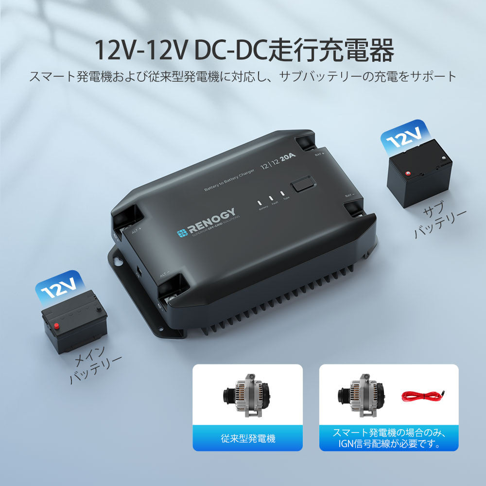 12V 40A DC-DC 走行充電器 | Renogy JP