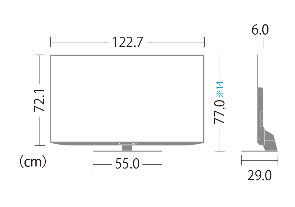 仕様 / 寸法 | AQUOS OLED DS1ライン | テレビ：シャープ