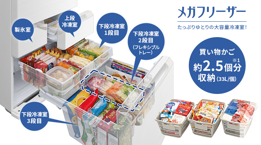 冷凍室 | SJ-MF51P | 冷蔵庫：シャープ