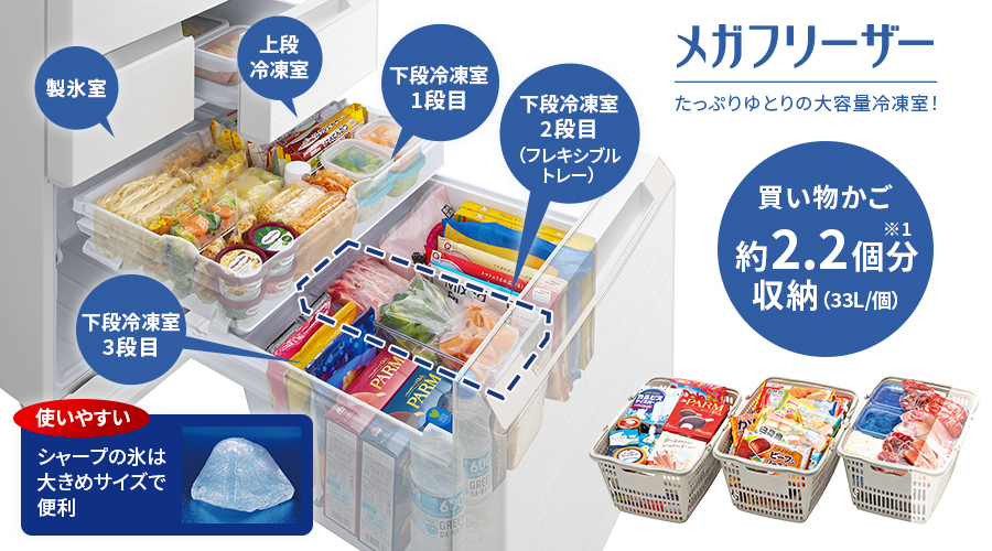 冷凍室 | SJ-MF43P | 冷蔵庫：シャープ