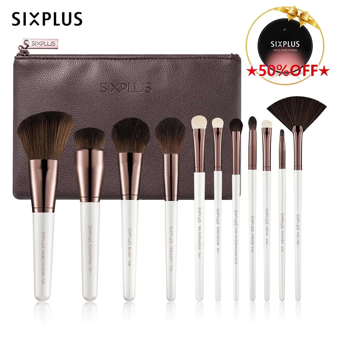 SIXPLUS ホワイトパール メイクブラシ 11本セット- 今すぐ買う