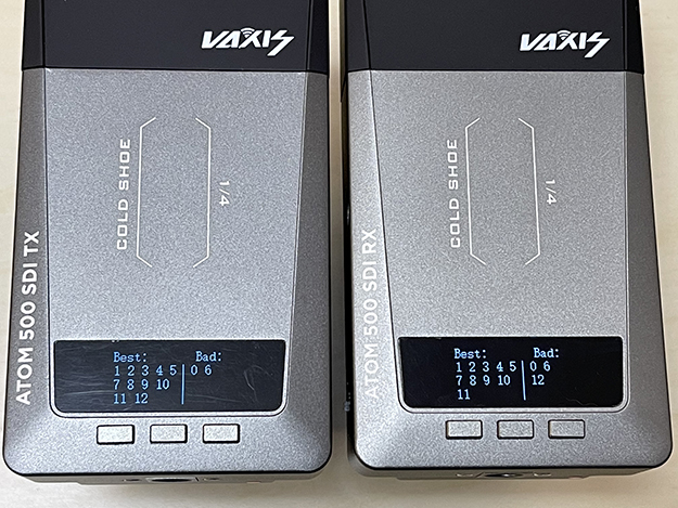 Vaxisのワイヤレス映像伝送システム「ATOM 500 SDI」5セット同時使用を