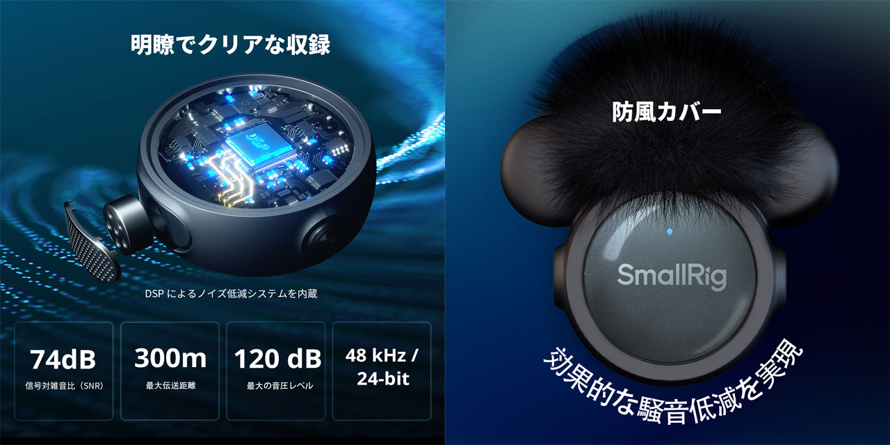 SmallRig、初代スマホ用マイク「ミニワイヤレスマイクS60」を発売