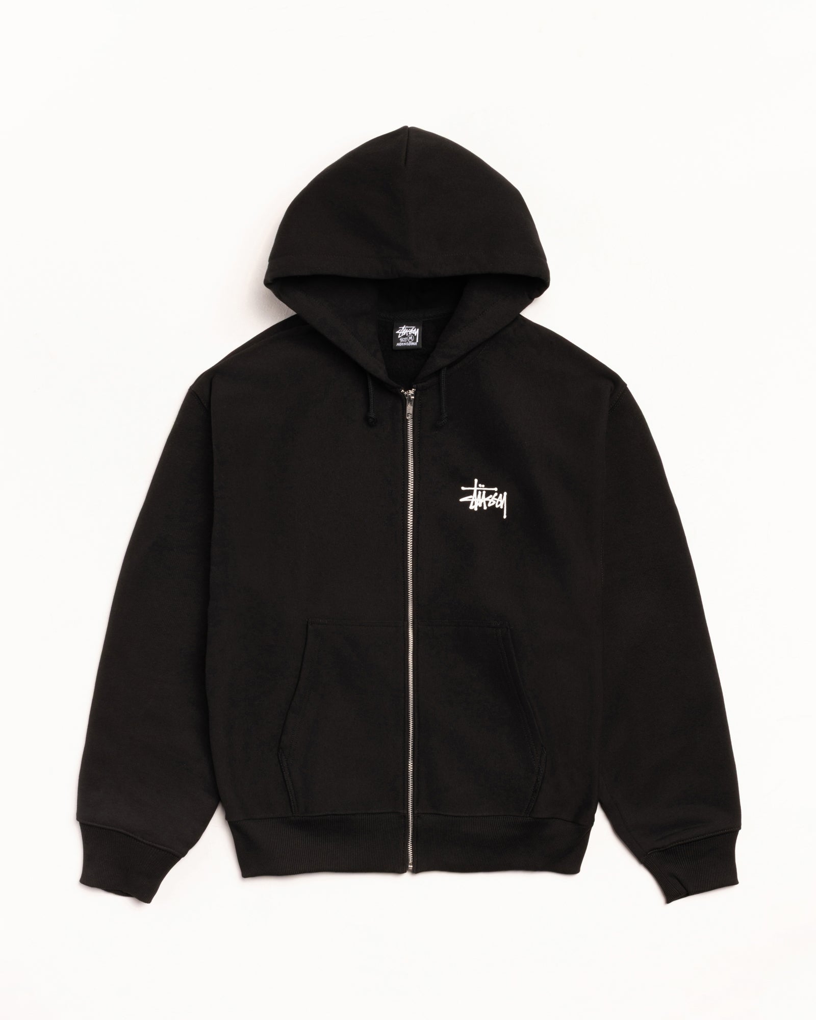 Basic Stüssy Zip Hoodie – Black | Tee & Sweats | Stüssy Japan