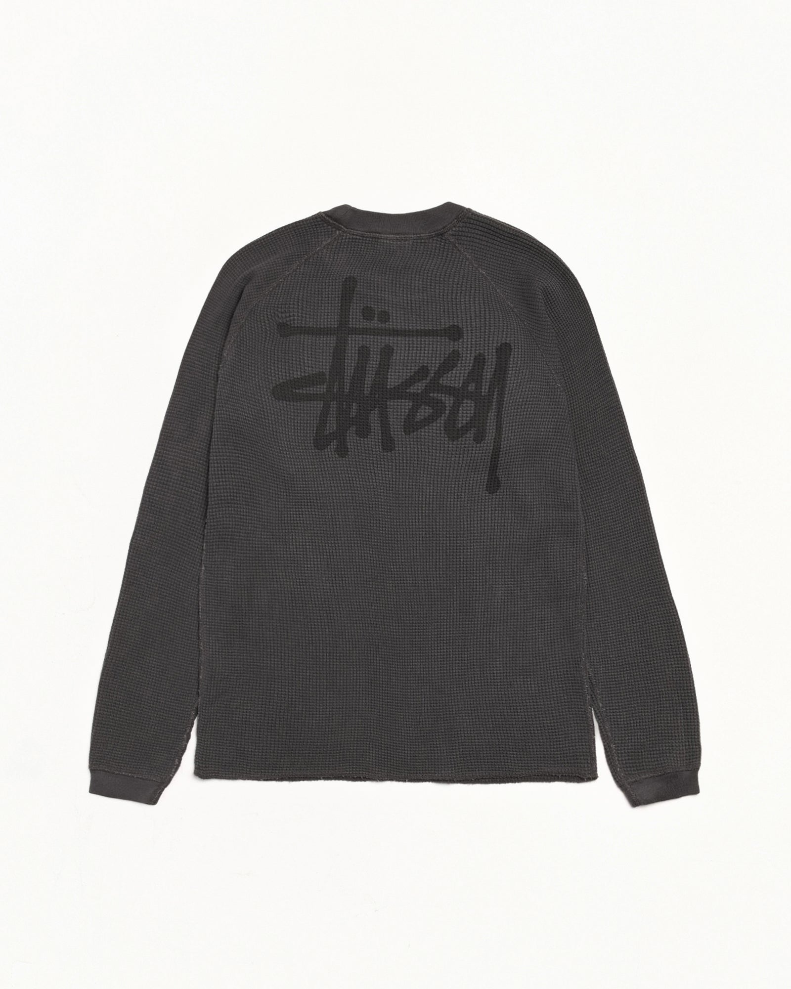 Basic Stüssy Thermal – Washed Black | Tops & Knits | Stüssy Japan