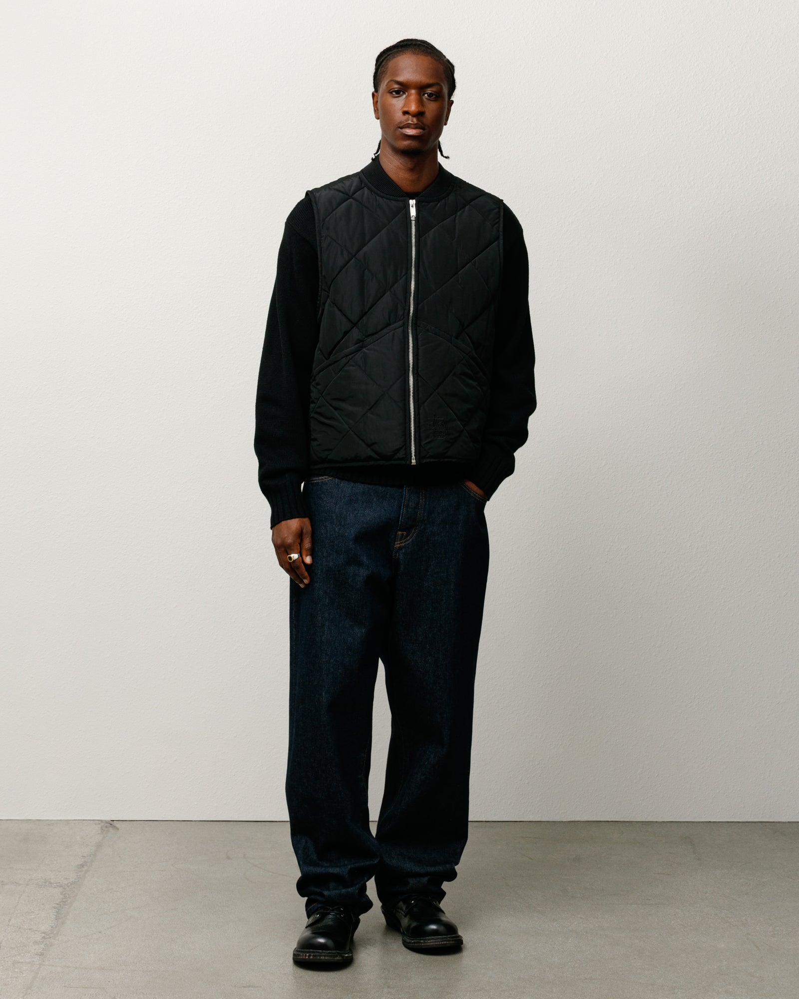 Thermal Lined Quilted Vest – Black | Outerwear | Stüssy Japan