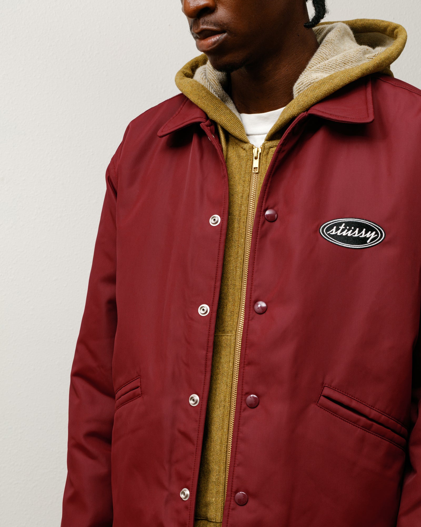 Coaches Jacket – Burgundy | Outerwear | Stüssy Japan