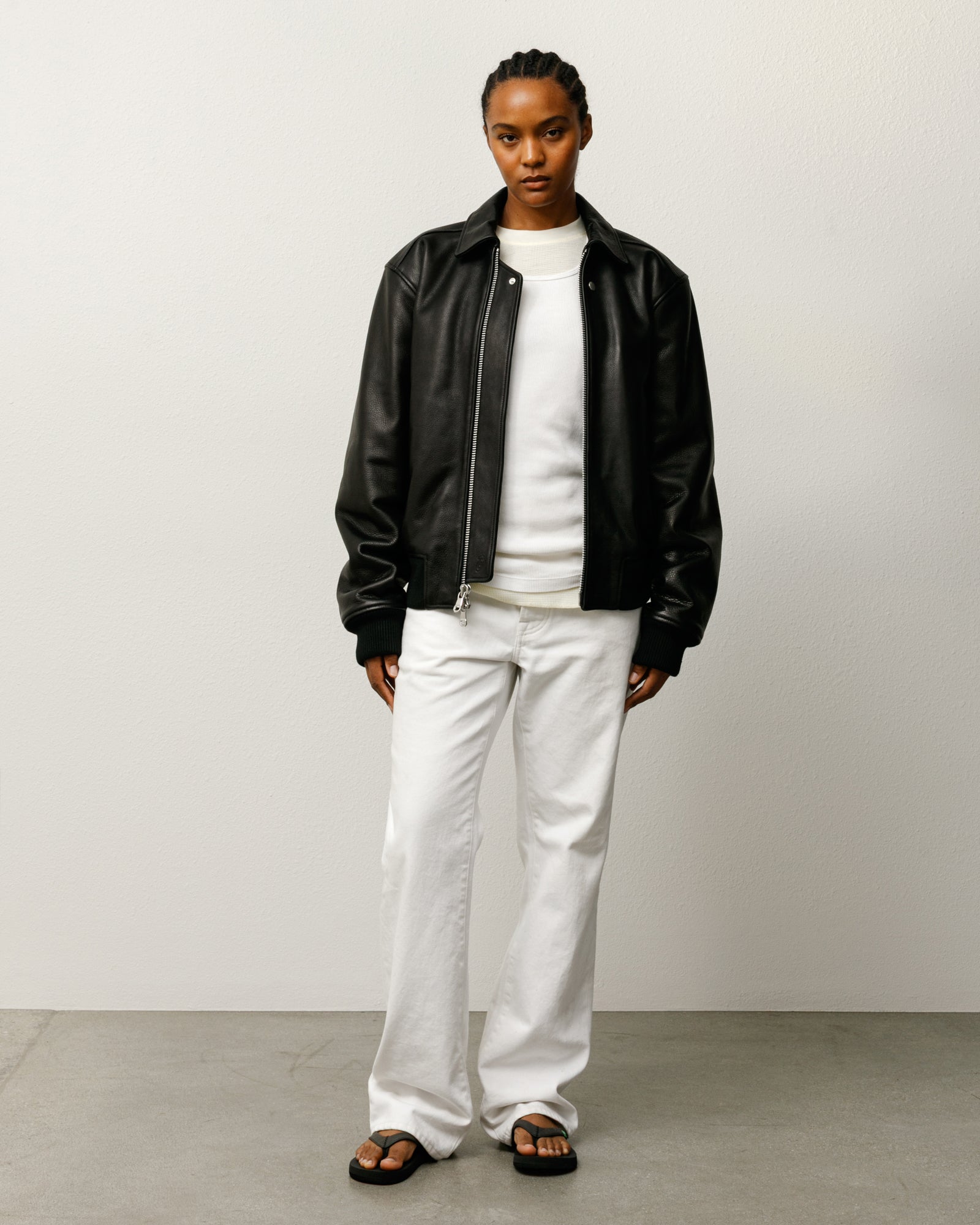 Leather Flight Jacket – Black | Outerwear | Stüssy Japan