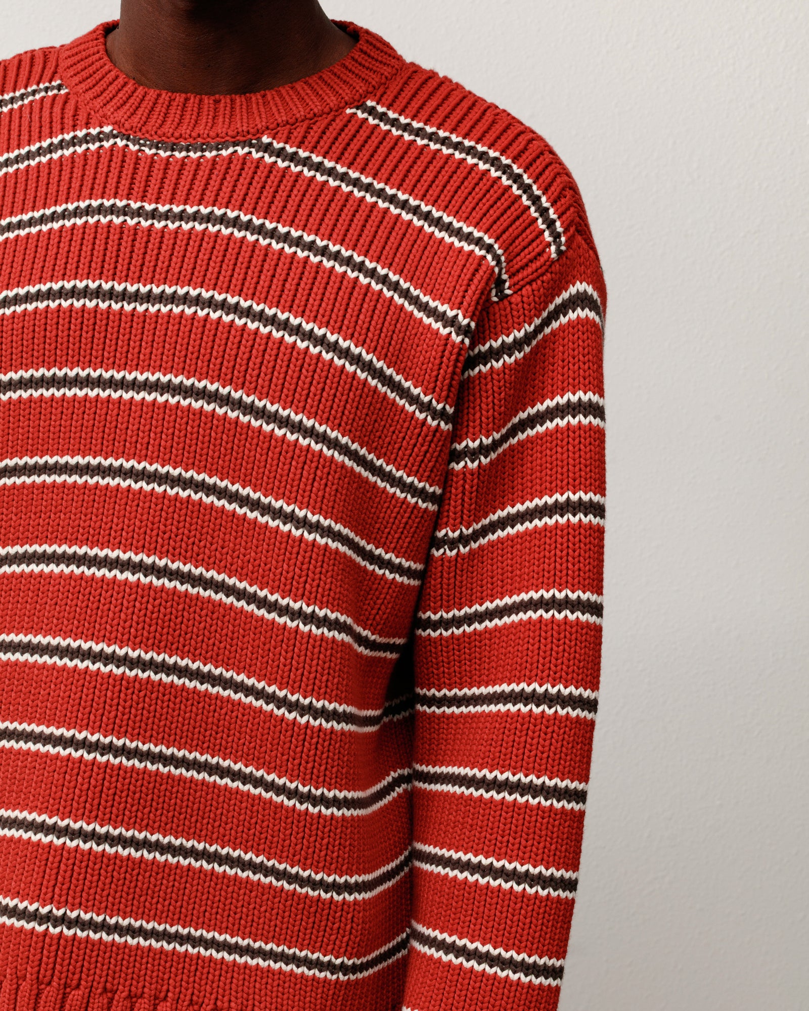 Chunky Cotton Stripe Sweater – Brick | Tops & Knits | Stüssy Japan