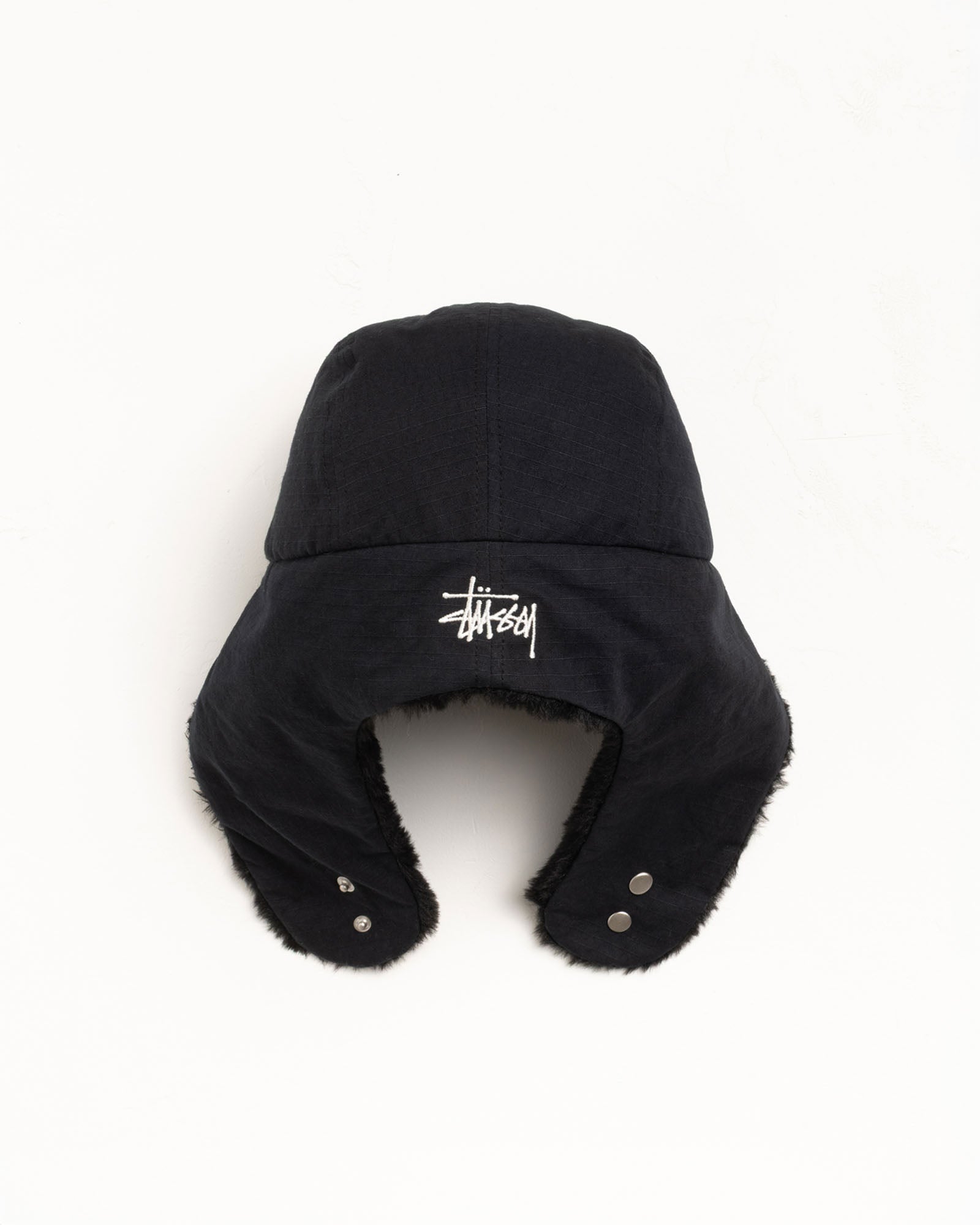 Ripstop Trapper Cap – Black | Headwear | Stüssy Japan