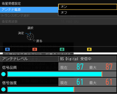 テレビ（ビエラ）で放送番組を見ていると、時々映像や音声が出なくなる