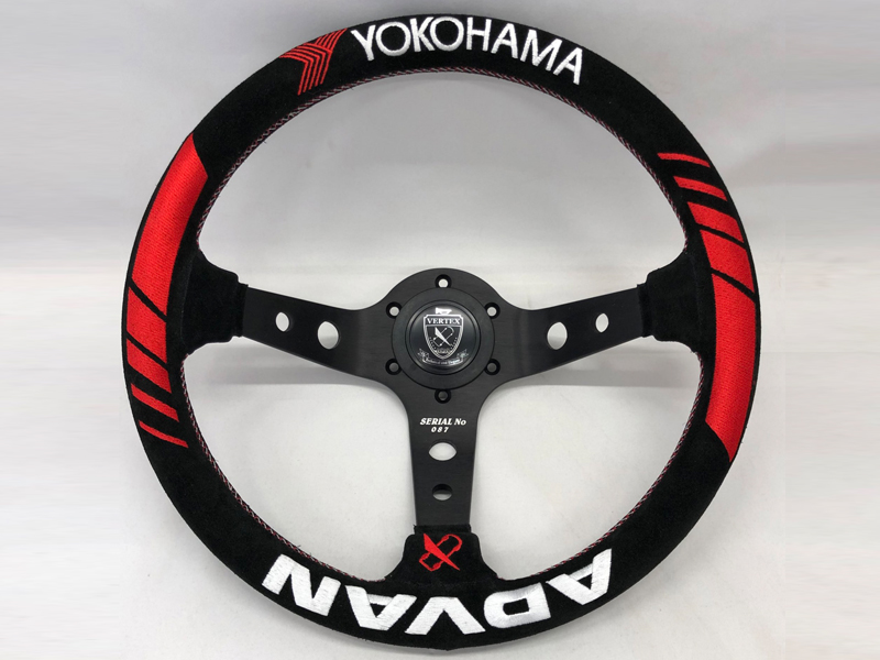 T And E ADVAN x VERTEX Racing 90mm Deep 330mm Steering Suede (150