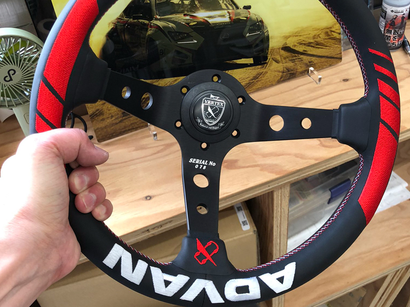 T And E ADVAN x VERTEX Racing 90mm Deep 330mm Steering Suede (150