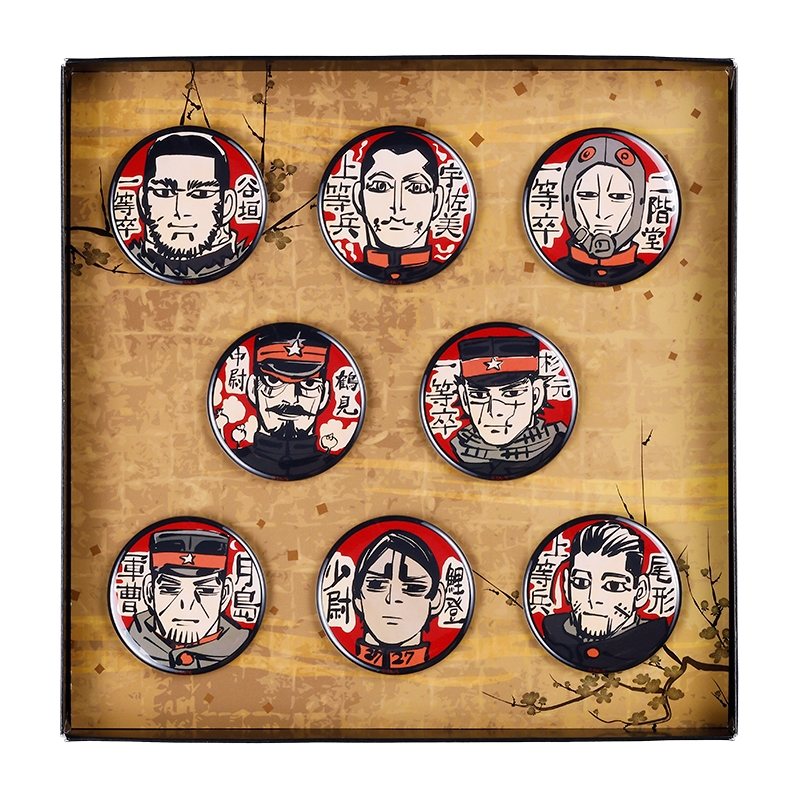 ゴールデンカムイ』武人缶バッジ 特製ボックス付き全種セット （全8種