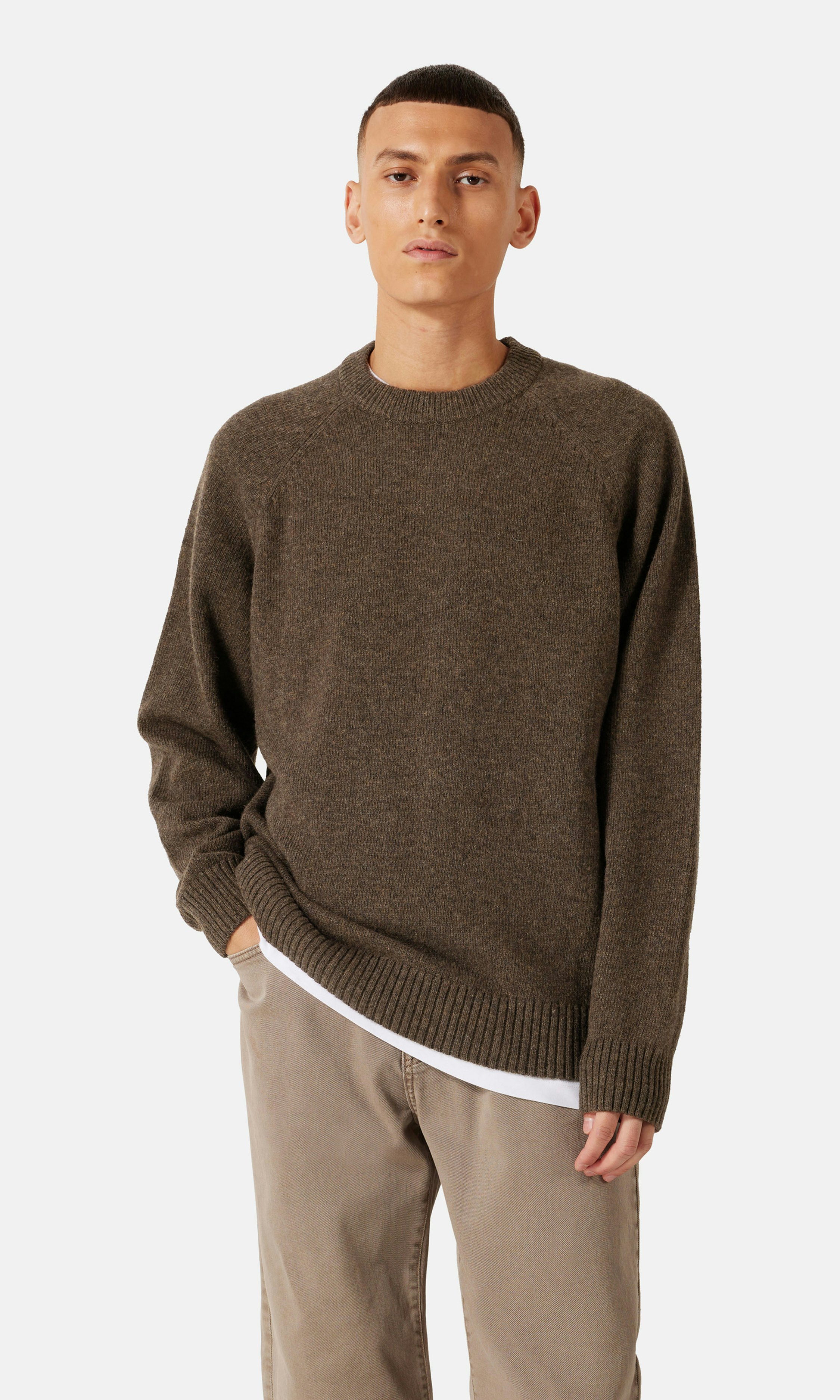 Yôke Rugged Knit Sweater Brown | Men | Junkyard