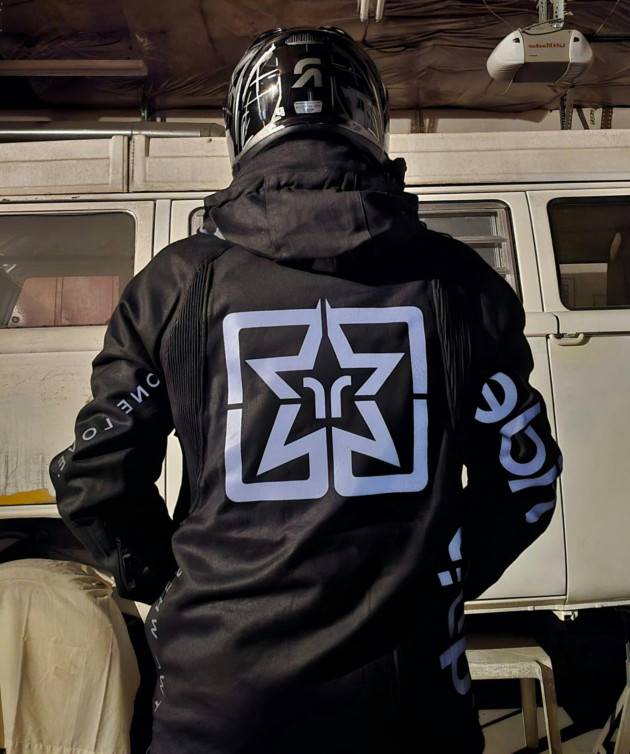 Concord™ Armoured Denim Anorak Motorcycle Jacket {The Message V2/Black