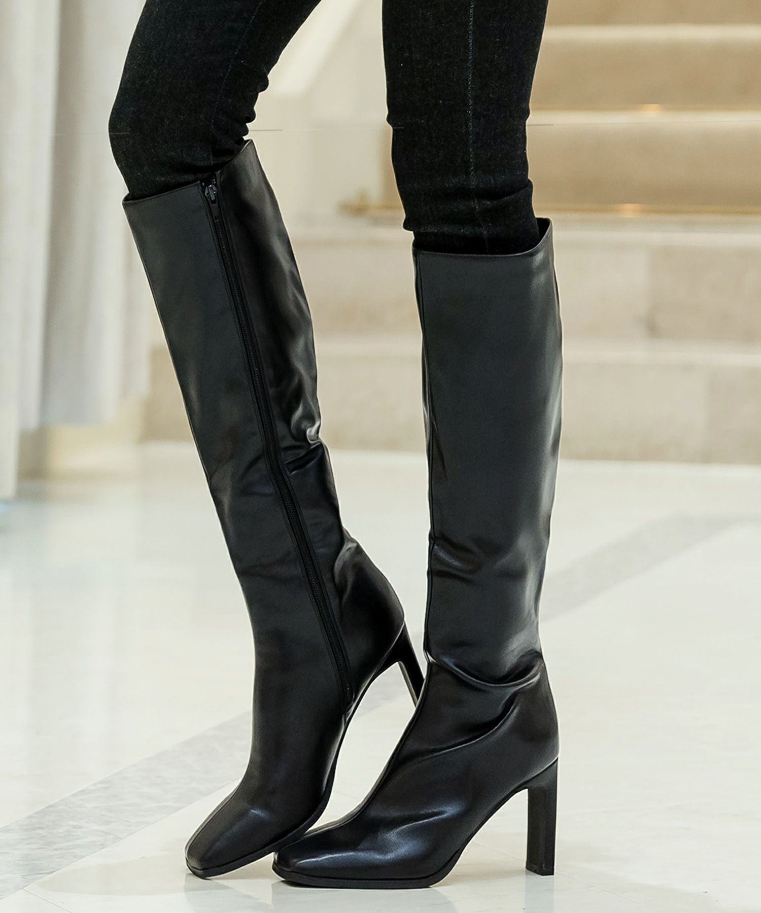 スクエアトゥロングブーツ JB22502 | レディースファッション通販