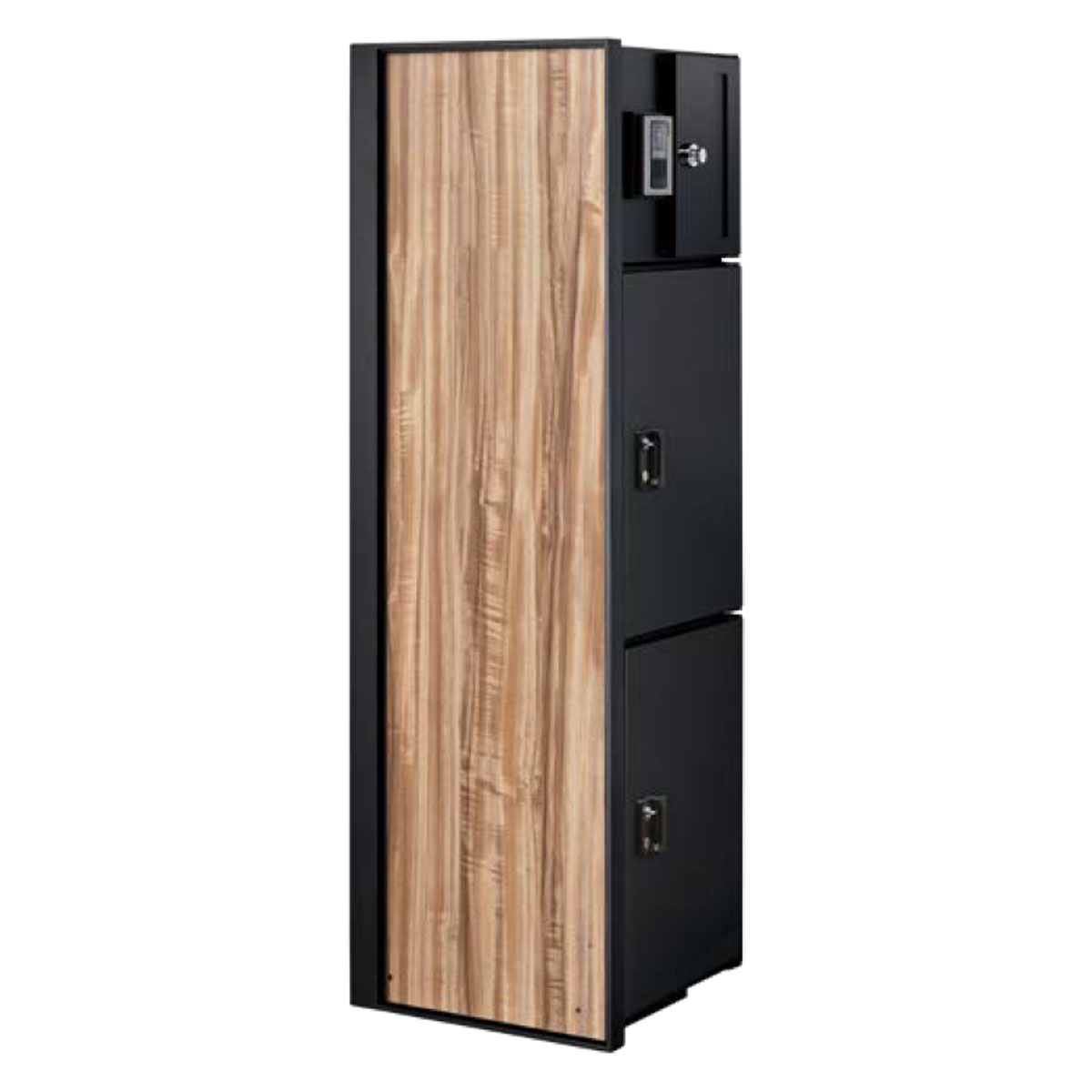 門柱ユニット ヴェリータNX ビサイド LED付き 宅配ボックス2個 + 郵便