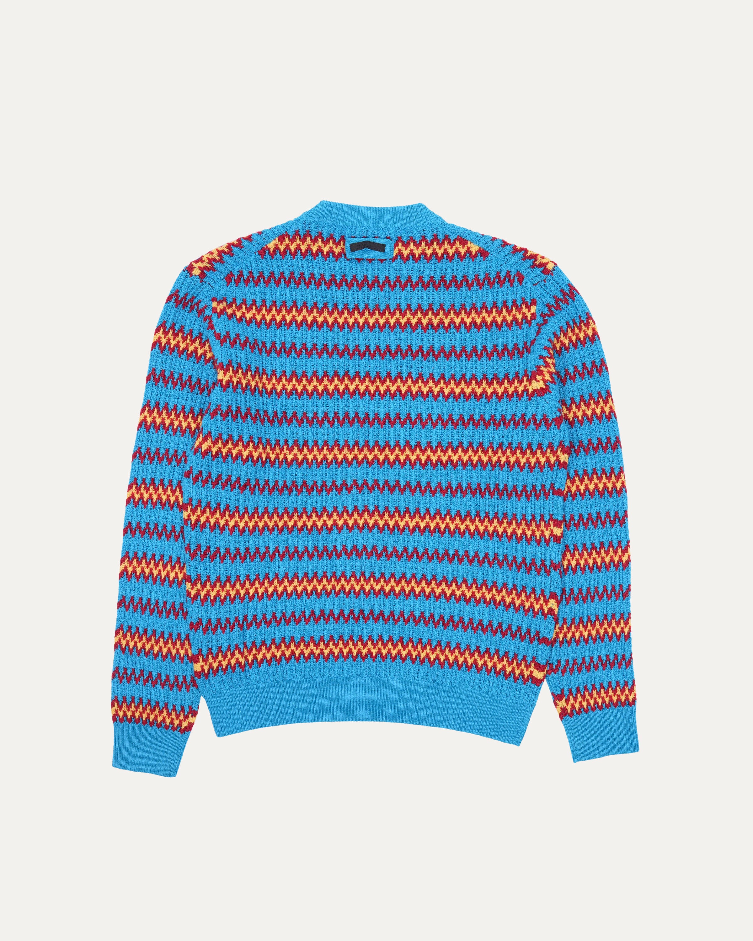 Prada Wool Blend Multicolor Zig Zag Striped Sweater – Justin Reed