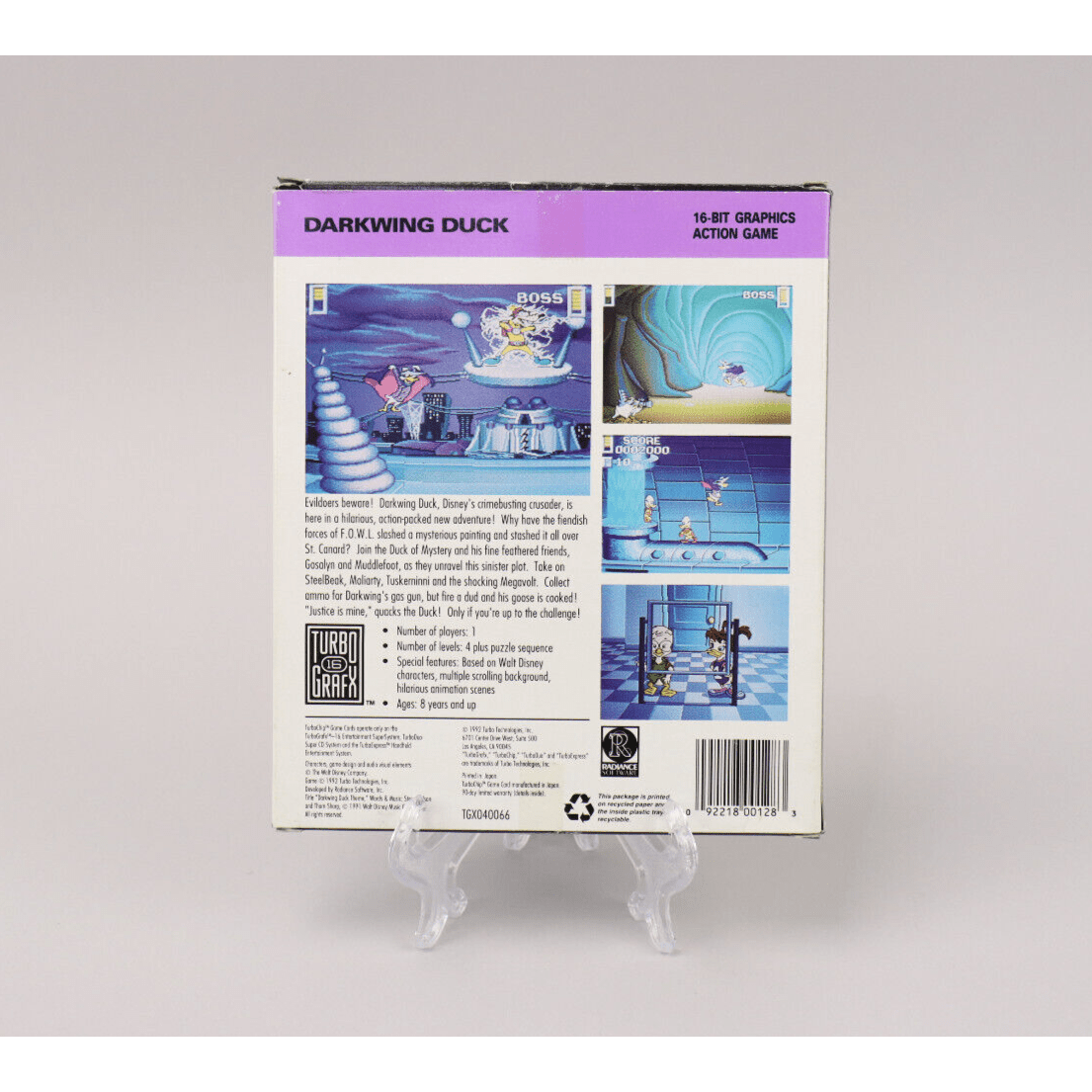 Disney's Darkwing Duck NEC TurboGrafx-16 TG16 Game w/Box & Insert