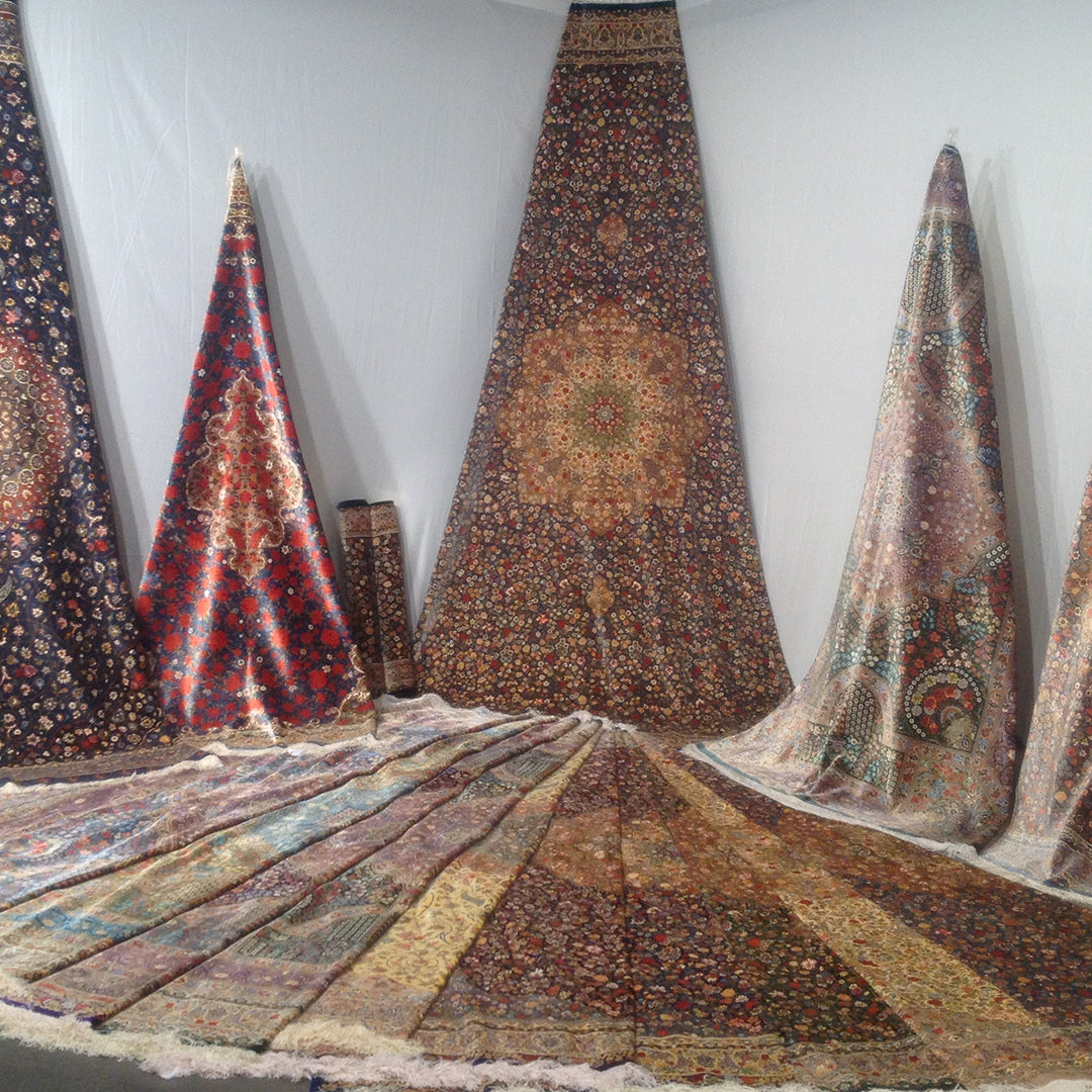 ペルシャ絨毯 イラン クム産玄関マットサイズ 148✕100