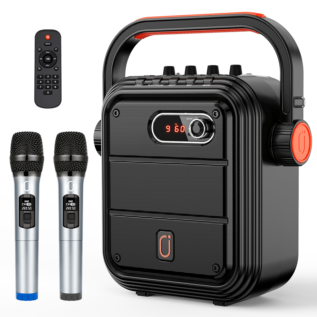 JYX 66BT Karaoke Machine with Two Wireless Microphones
