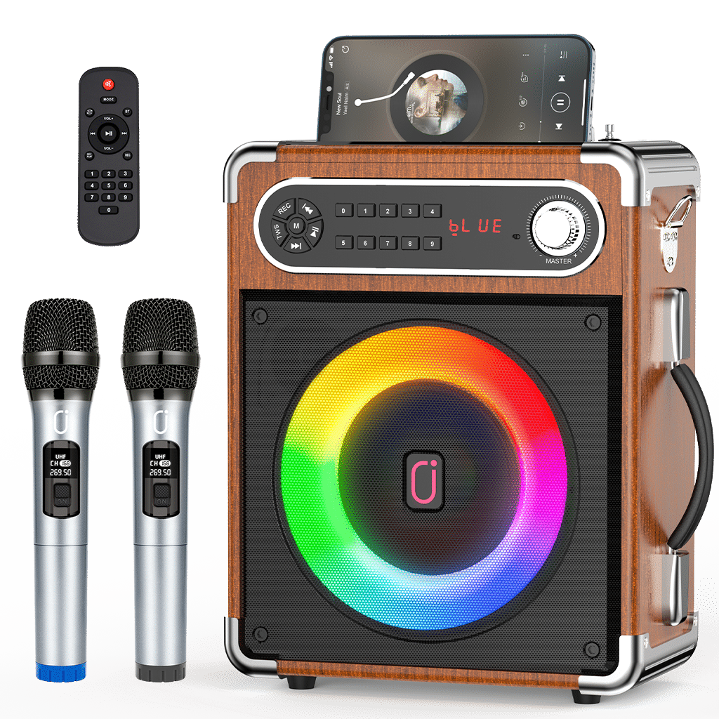 JYX S55 Karaoke Machine with Three Wireless Microphones with Bluetooth
